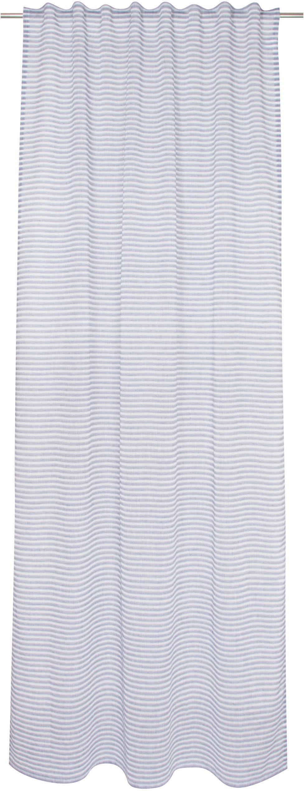 Schlaufen Natural verdeckte TAILOR transparent, St), TOM transparent Vorhang navy Stripe, HOME, (1