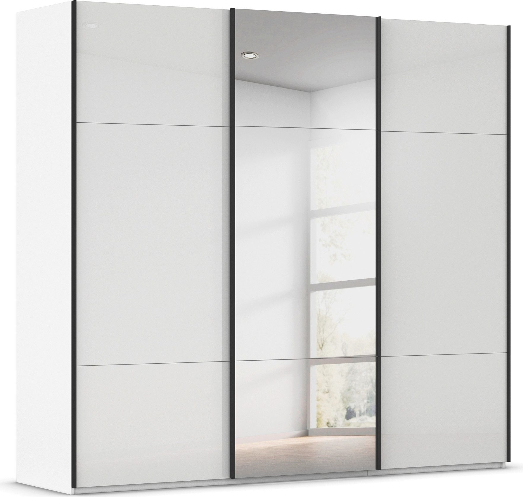 rauch Schwebetürenschrank Kleiderschrank Schrank Garderobe Schlafzimmerschrank CONTIDO (3 verschiedene Ausstattungen BASIC/CLASSIC/PREMIUM (inkl. SOFT-CLOSE) aus hochwertigem Material in 6 Breiten 2 Griff-Farben MADE IN GERMANY