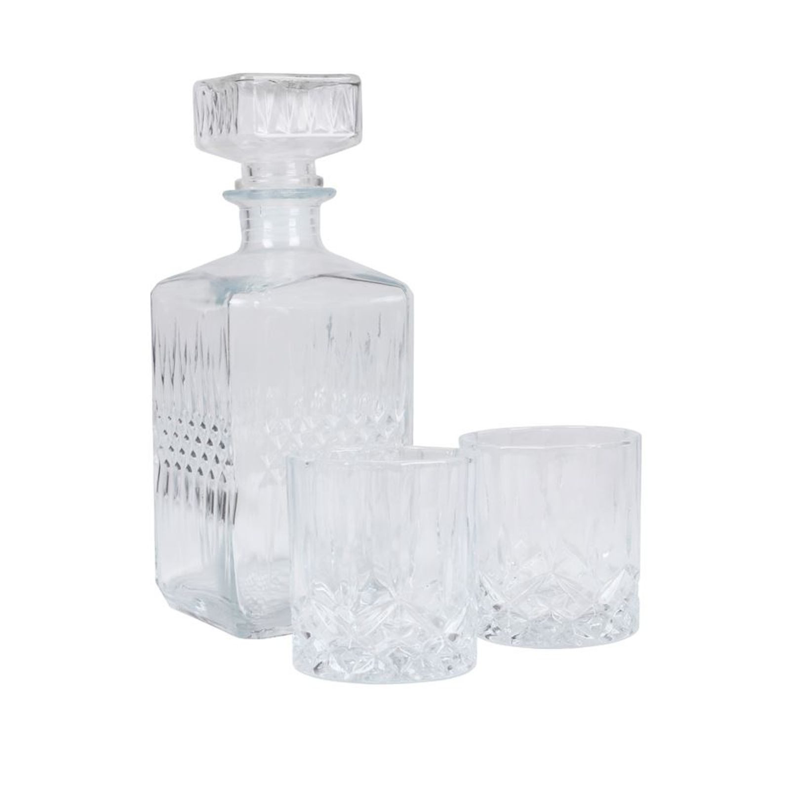BURI Dekanter Whiskykaraffe aus Glas 850ml Whisky Whiskey Cognac Likör Karaffe