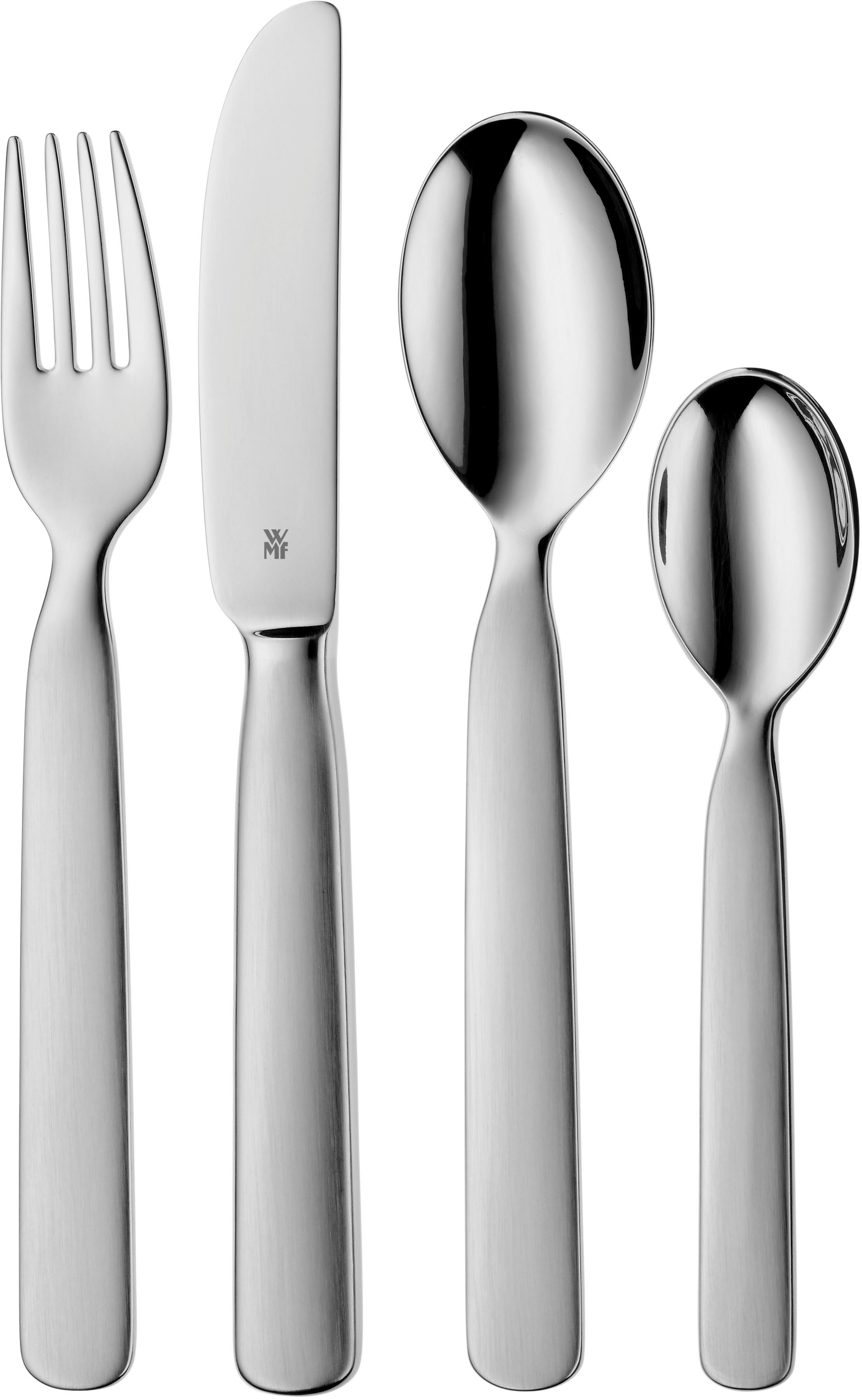 WMF Kinderbesteck First Lyric (4-tlg), 1 Personen, Cromargan® Edelstahl Rostfrei 18/10, ab 3 Jahren, hygienisch, säurefest