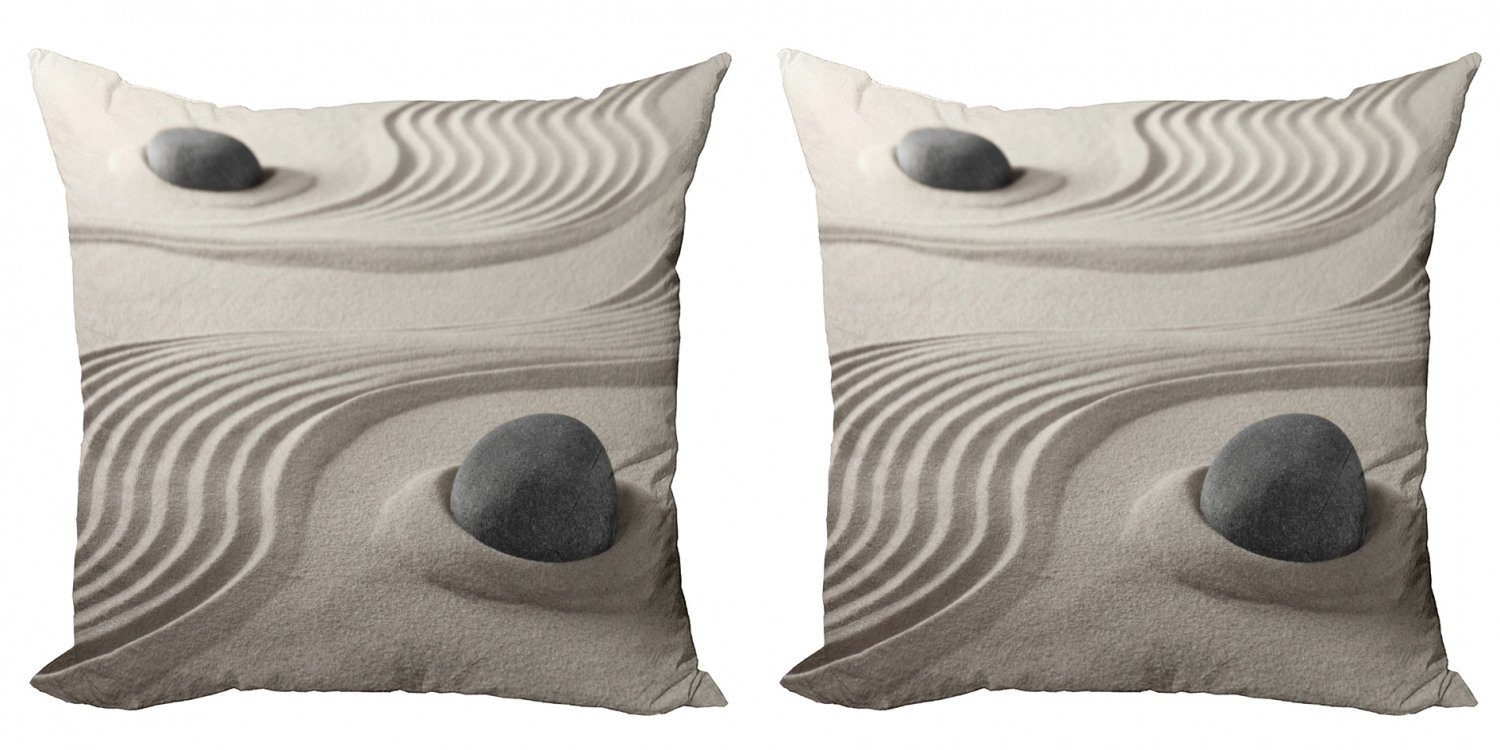 Kissenbezüge Modern Accent Doppelseitiger Digitaldruck, Abakuhaus (2 Stück), Rock Coastal Theme auf Sand Grains