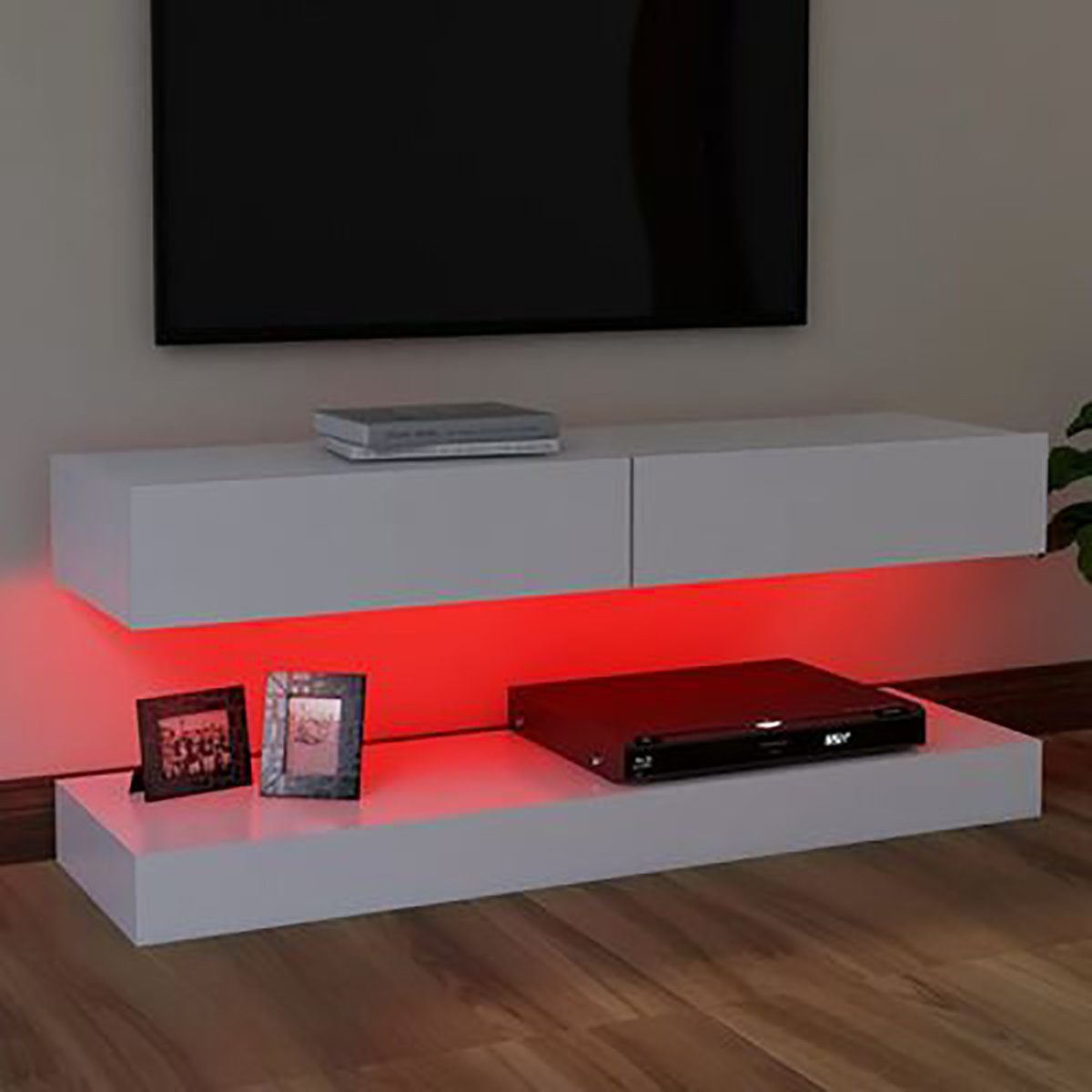 47,2"x13,8" Weiß LED-Leuchten TV-Schrank Hochglanz TV-Schrank vidaXL mit