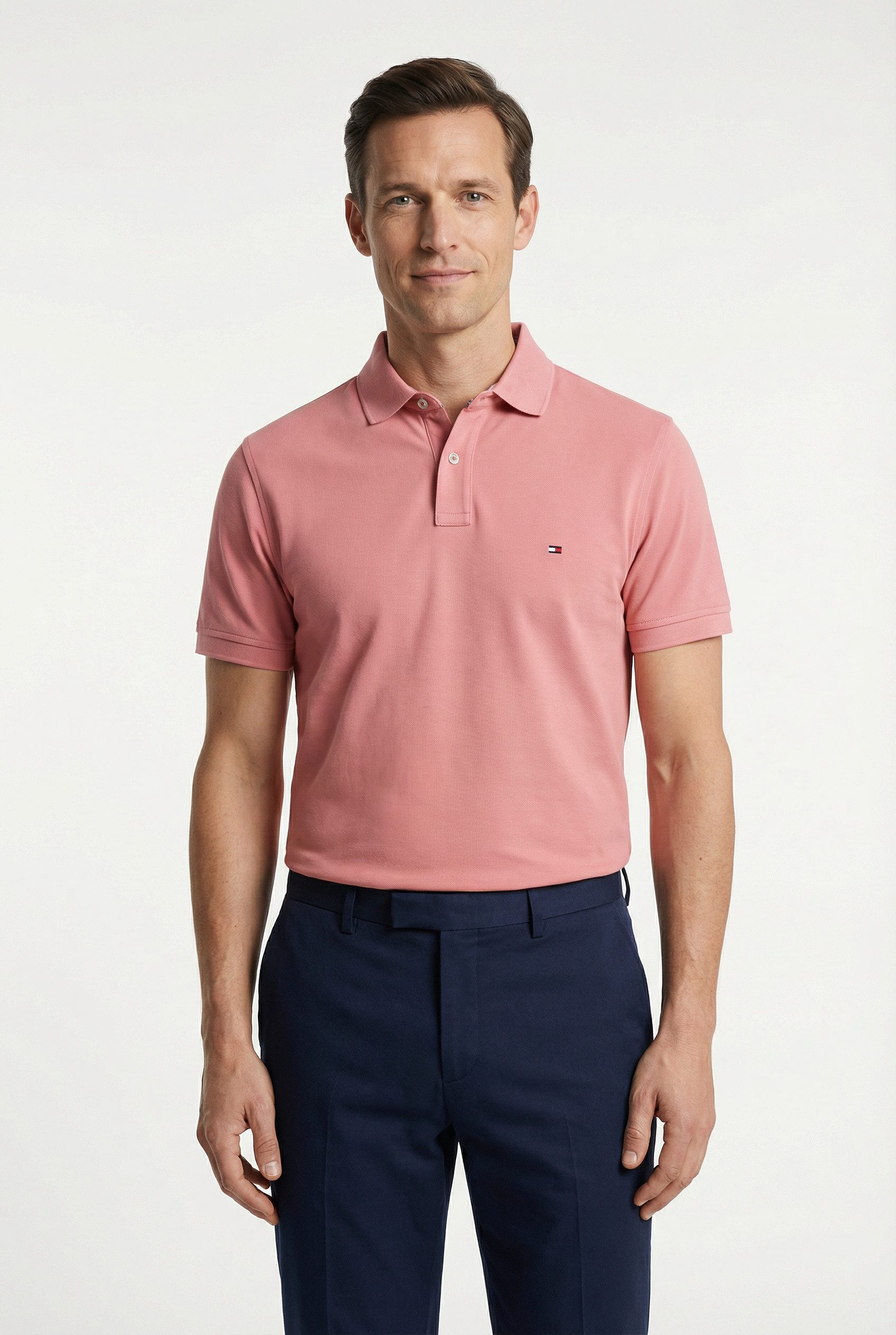 Tommy Hilfiger Poloshirt 1985 SLIM POLO Markenstickerei, aus Baumwoll-Piqué