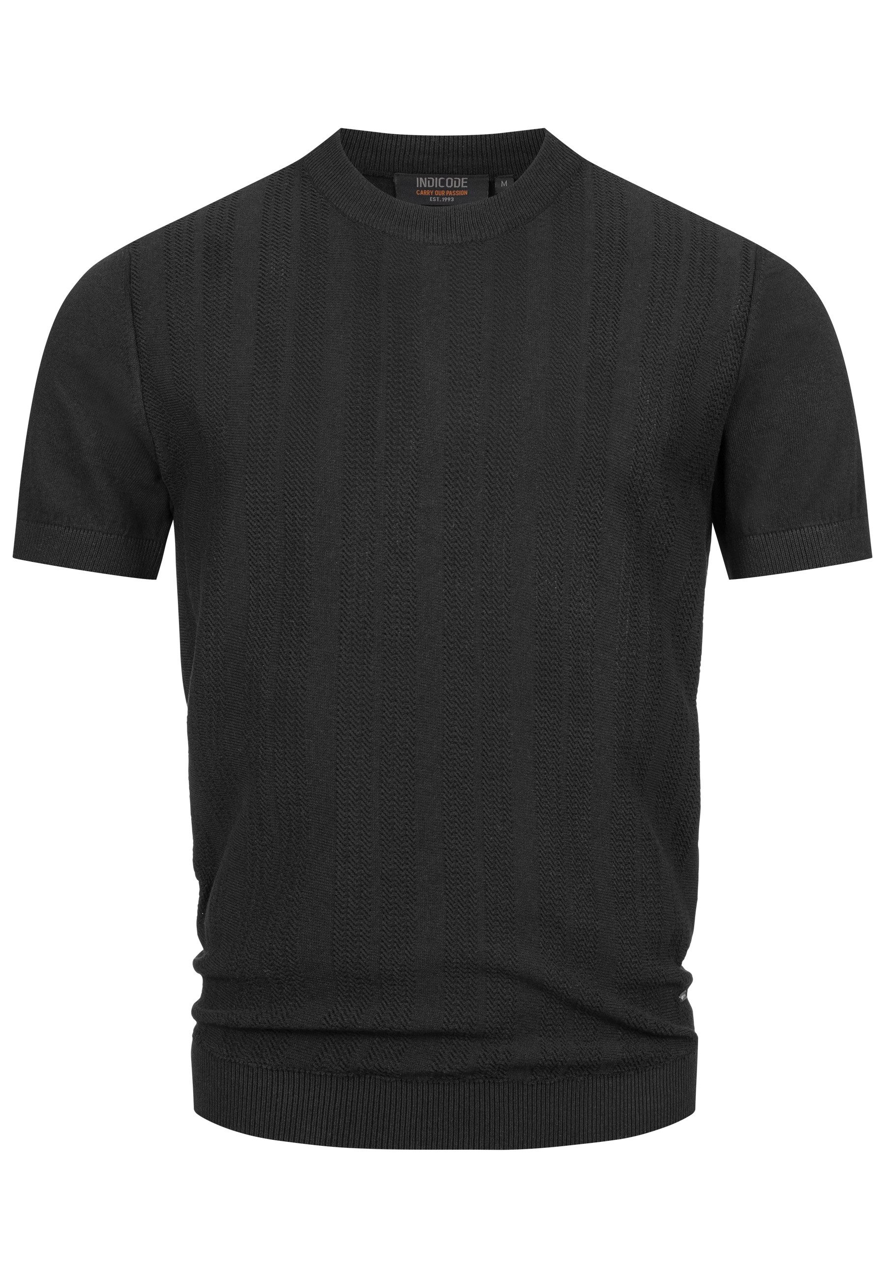 Indicode T-Shirt Herren INVarson Shirt Tee Herrenshirt mit vertikalem Stric günstig online kaufen