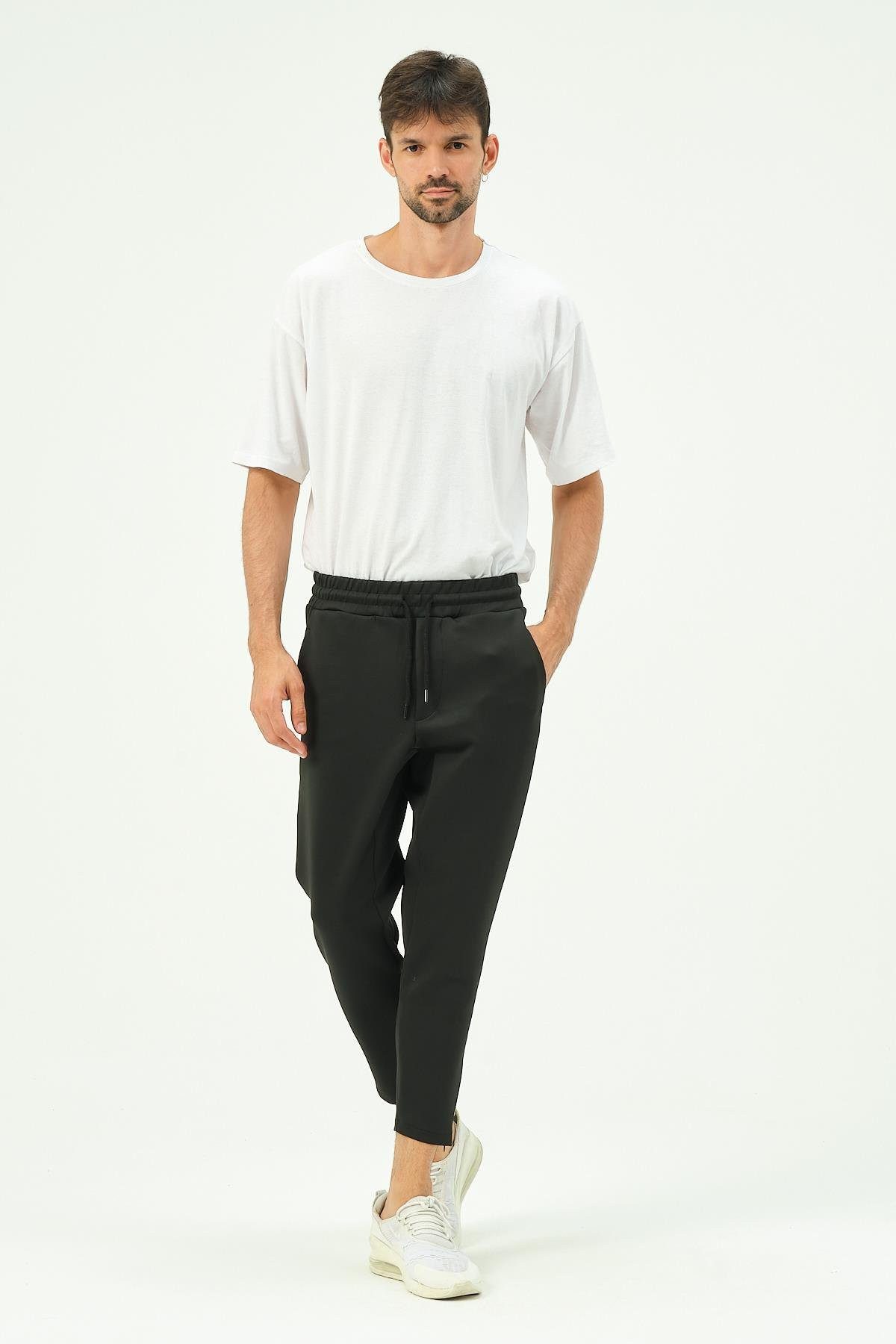 C&CITY Pyjama Herren Jogginghose mit Reißverschluss und Gesäßtaschen