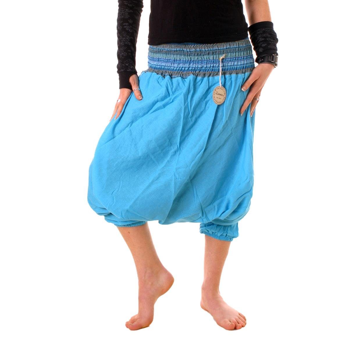 Vishes Haremshose Dreiviertel Haremshose elastischer gesmokter günstig online kaufen