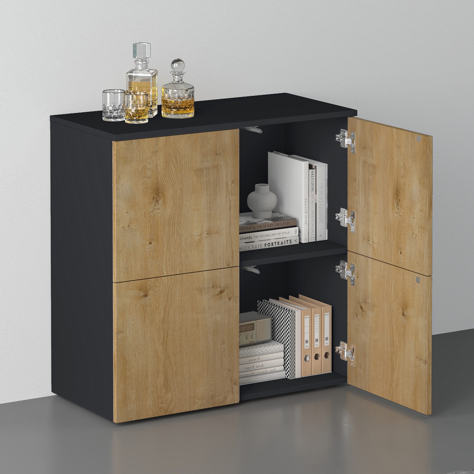 doporro Sideboard Kommode Möbel Mehrzweckschrank Push-to-Open Aufbewahrungsschrank