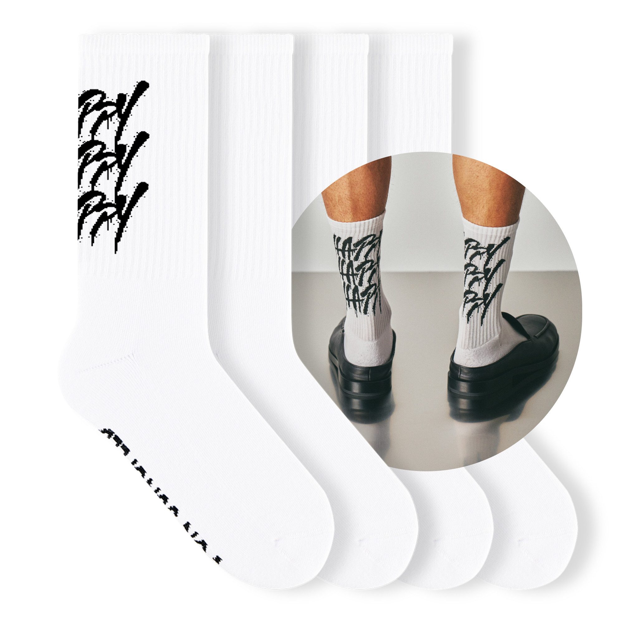 von Jungfeld Tennissocken Happy Tennis Socken Baumwoll-Mischung 35-46 Unisex (2-Paar, 2er-Pack) Hohe Sportsocken aus Bio-Baumwolle für Damen & Herren