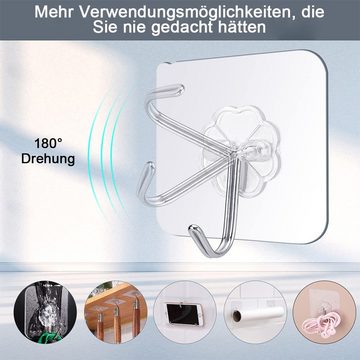 zggzerg Klebehaken 50 Stück Selbstklebende Haken, Transparenter Klebehaken für Küche Bad, (50-St)