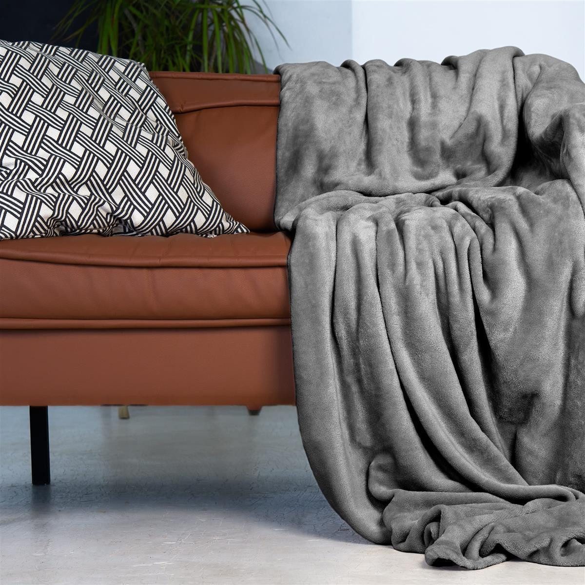Wohndecke Kuscheldecke verschiedene Größen Farben, Gräfenstayn, warme Wolldecke, Sofadecke & Tagesdecke - Überwurf Sofa, Couch – Bild 5 von 5