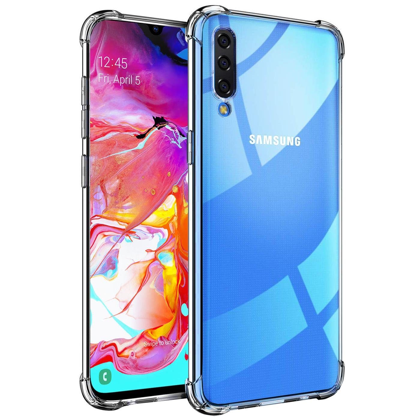 CoolGadget Handyhülle Anti Shock Rugged Case für Samsung Galaxy A70 6,7  Zoll, Slim Cover Kantenschutz Schutzhülle für Samsung A70 Hülle Transparent