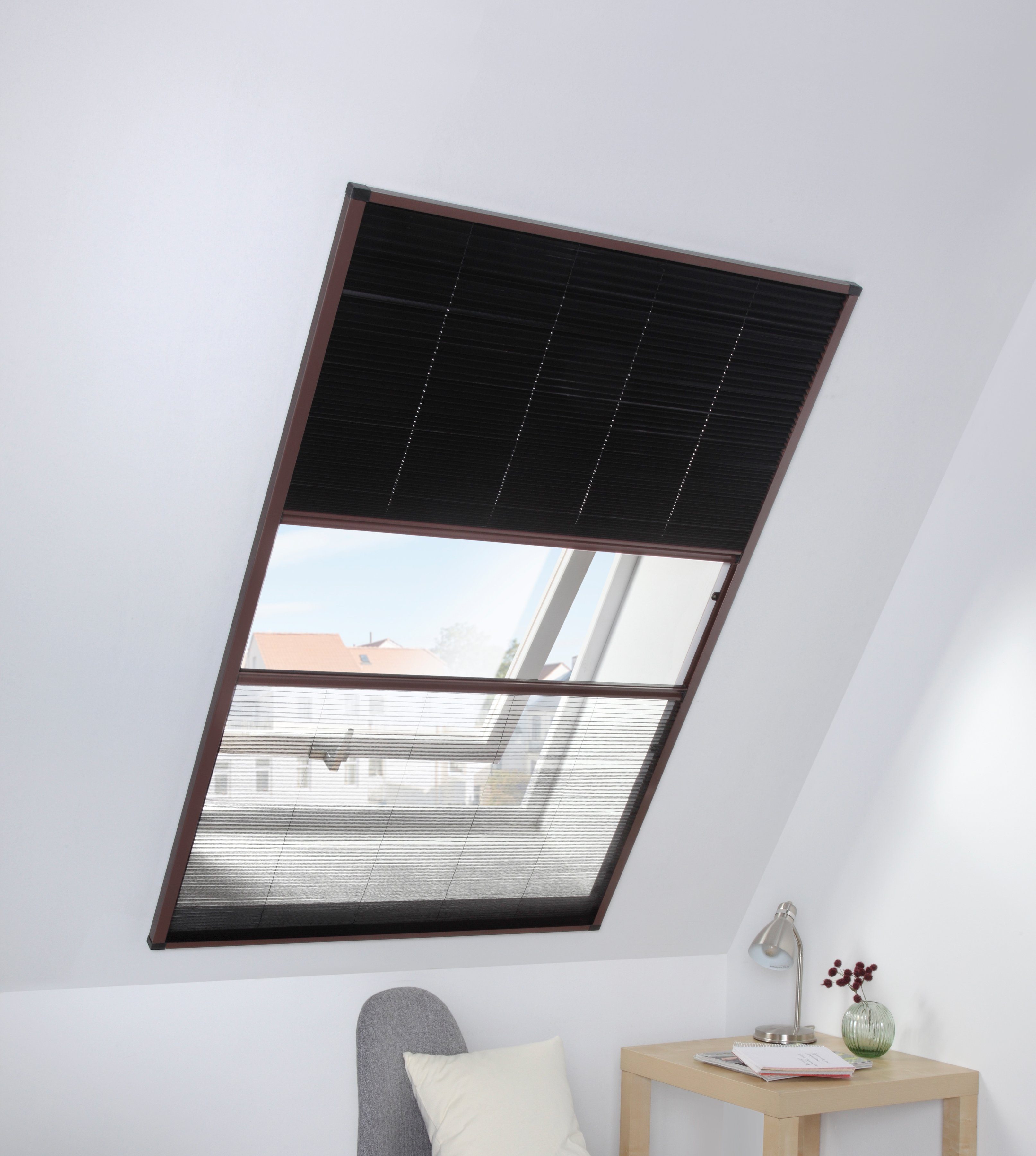 transparent, international, verschraubt, Plissee, Insektenschutzrollo BxH: für Dachfenster, hecht 110x160 mit cm
