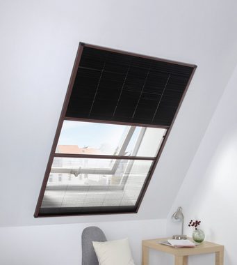 Insektenschutzrollo für Dachfenster, hecht international, transparent, verschraubt, mit Plissee, BxH: 110x160 cm