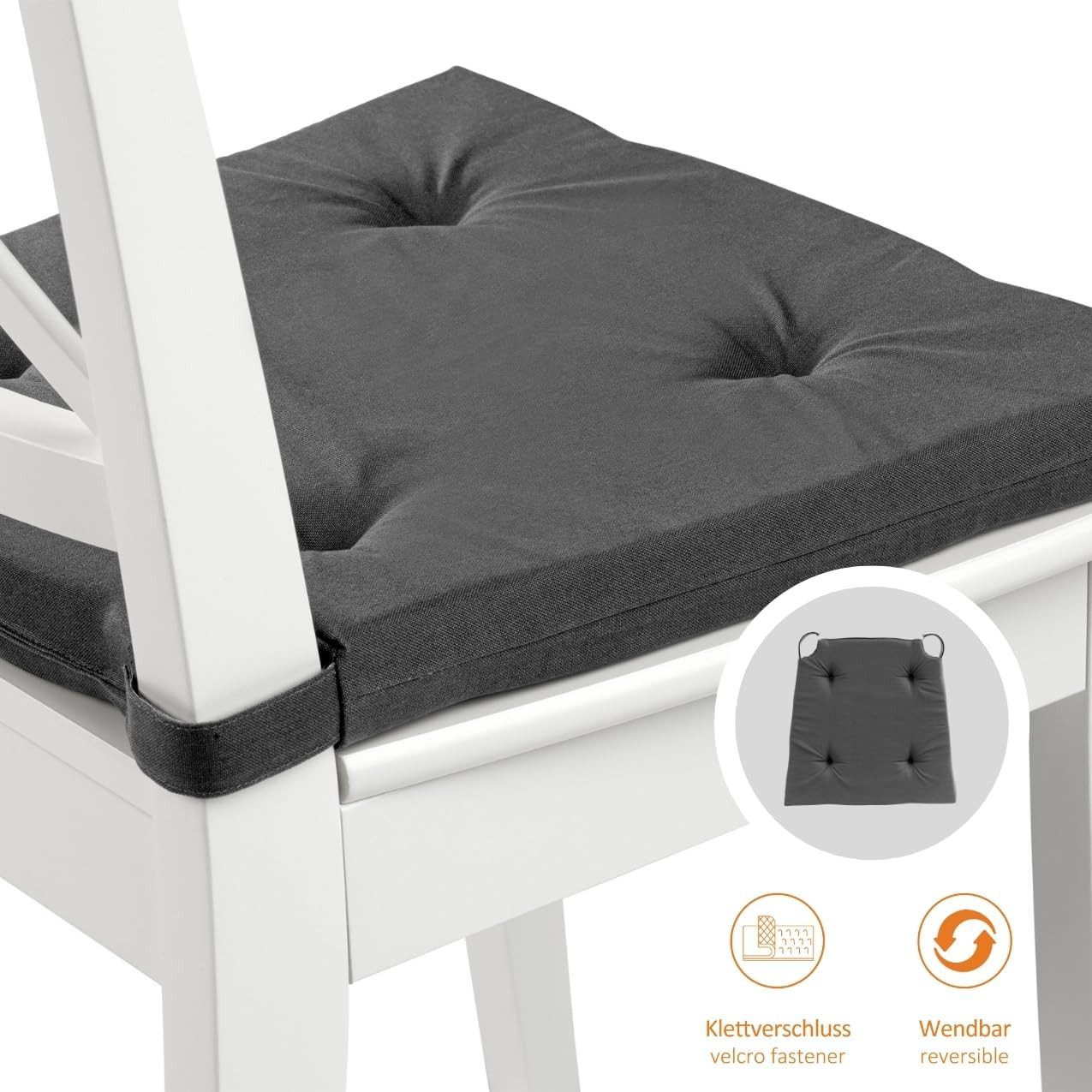 sleepling Stuhlkissen Sitzkissen, für Indoor und Outdoor, mit Klettverschluss, langlebig und abriebfest