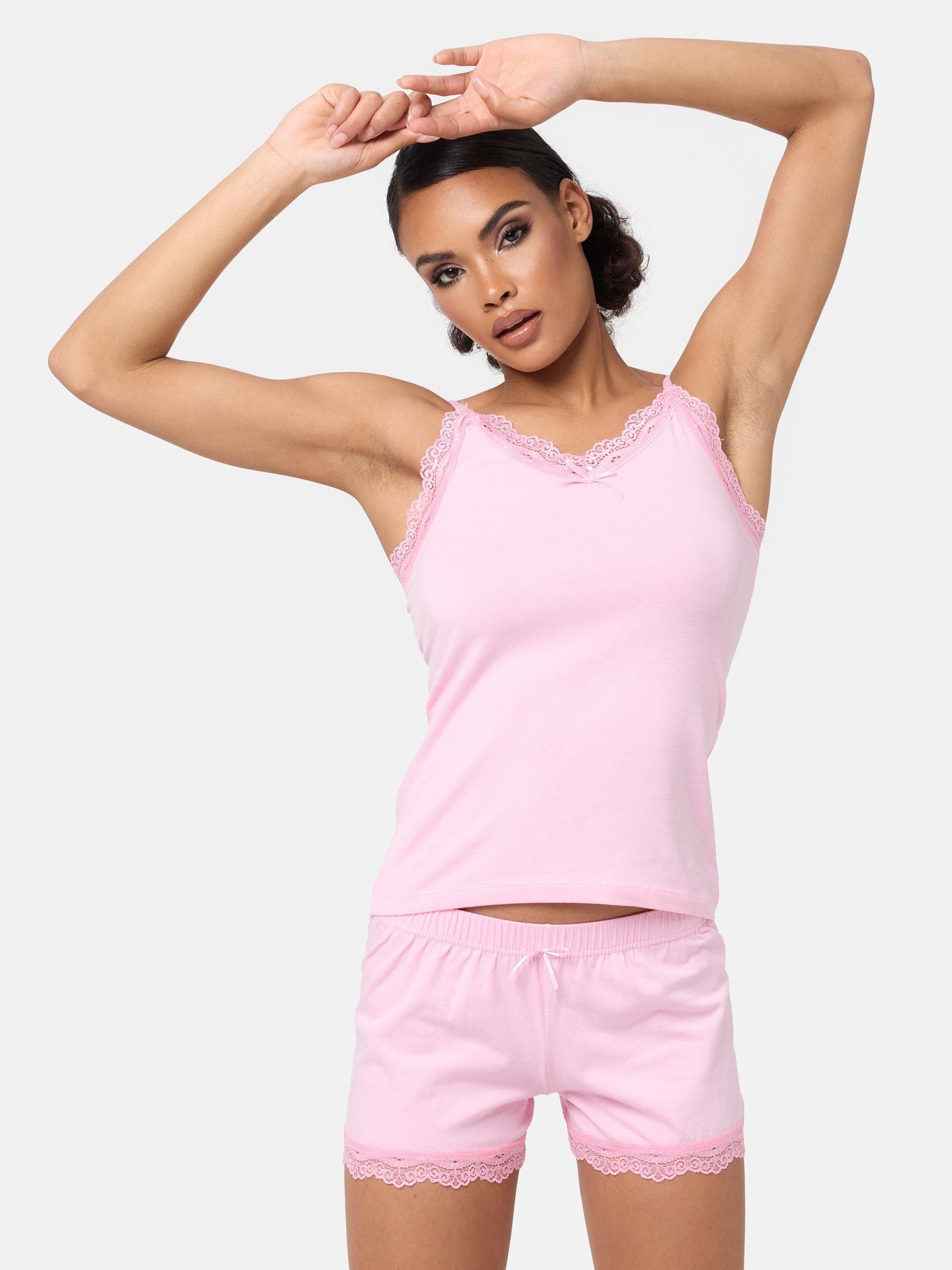 Tazzio Shorty F908 (Set, 2 tlg) Damen Nachtwäsche Unterwäsche Set pink | Pyjamas