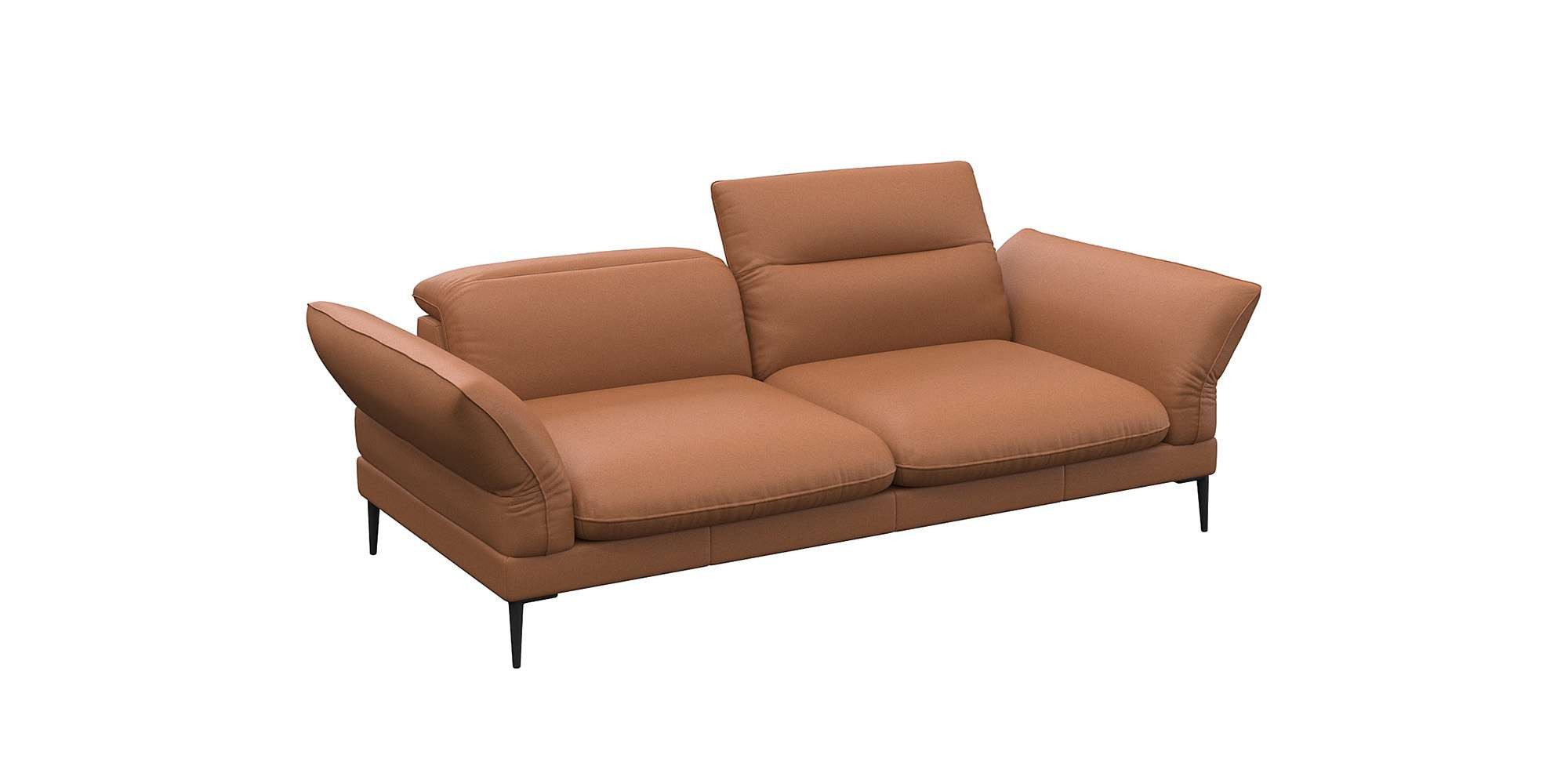 FLEXLUX 2,5-Sitzer Salino, Funktionssofa, Relaxsofa, Sofa mit Arm- und Kopfteil-Verstellungen, Kaltschaum & Stahl-Wellen