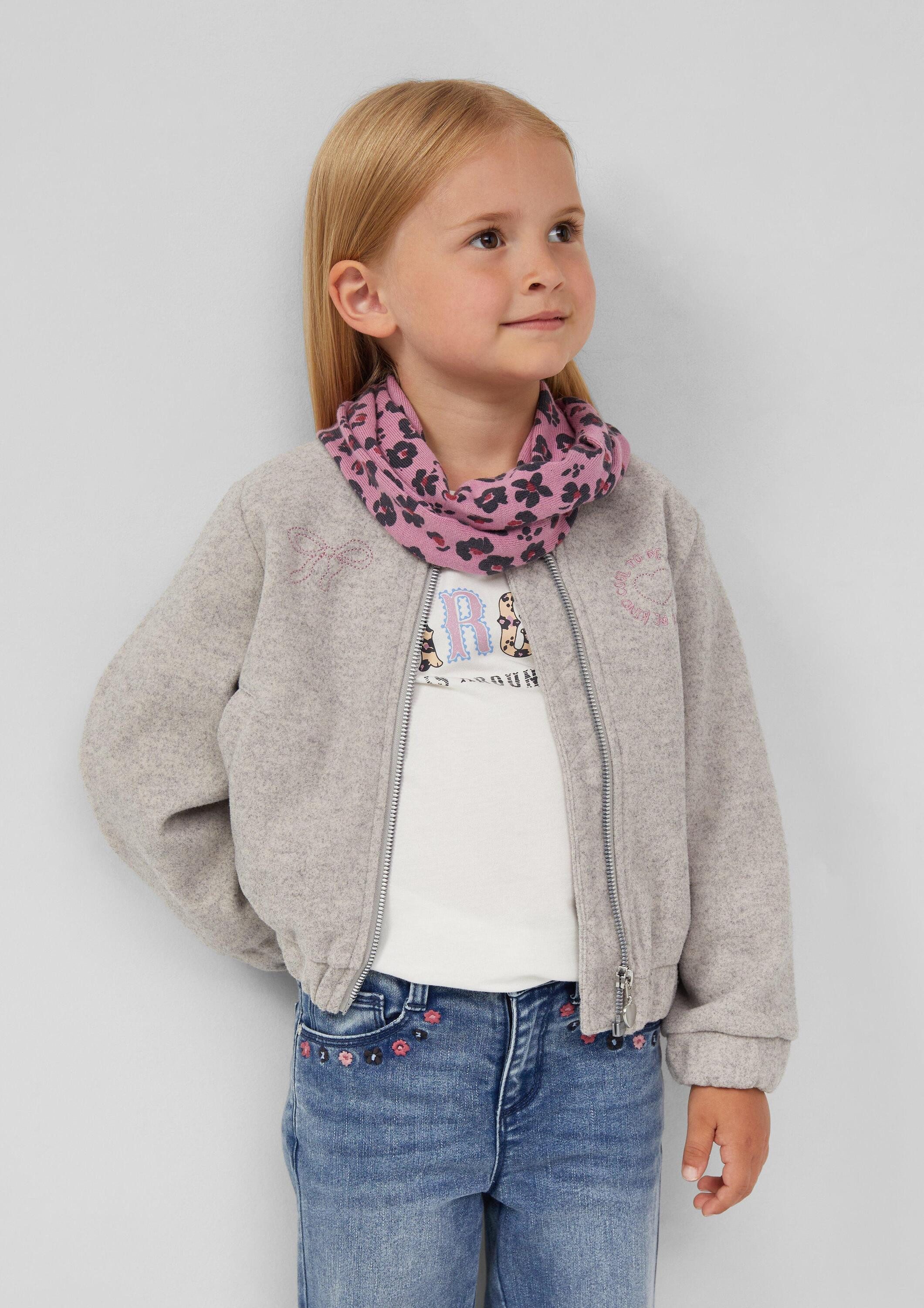s.Oliver Loop Snood, Loopschal aus Feinstrick mit Leo-Print
