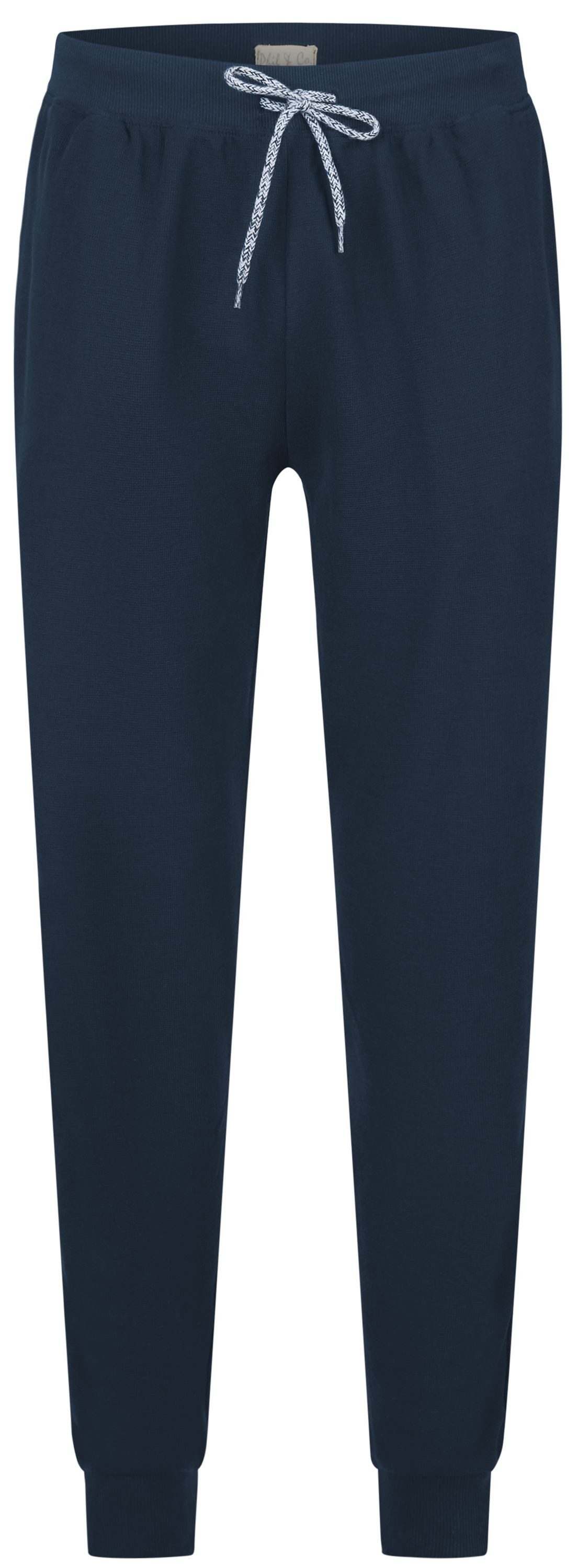 Phil & Co. Homewearhose Snow Drift (1-tlg., 1-teilig) Herren Schlafhose lang Pique Bündchen Relaxhose Homewearhose Baumwolle