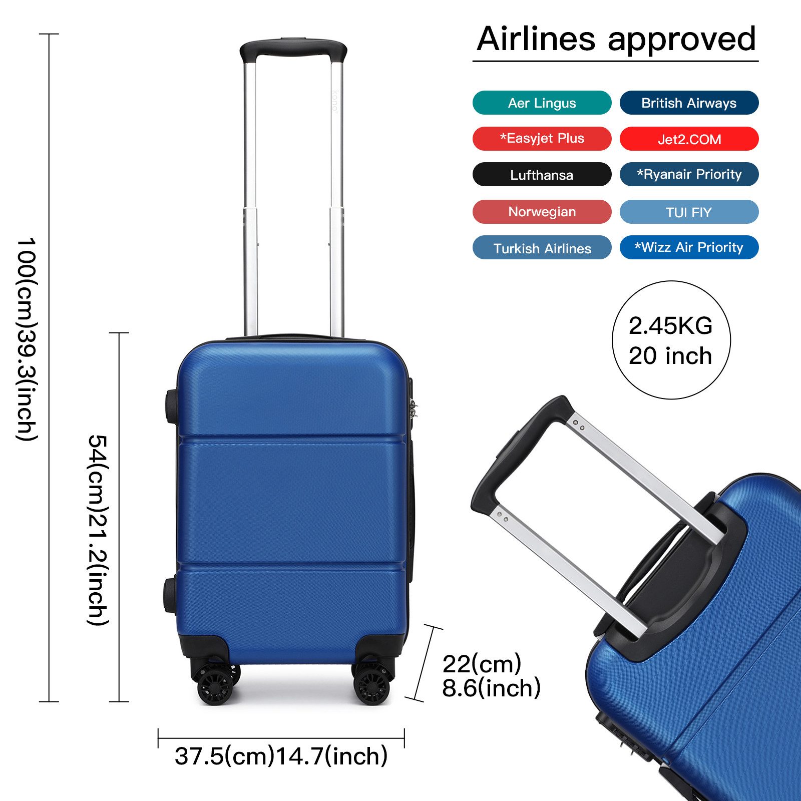 KONO Trolleyset 4 Rollen, (3 tlg), günstig online kaufen