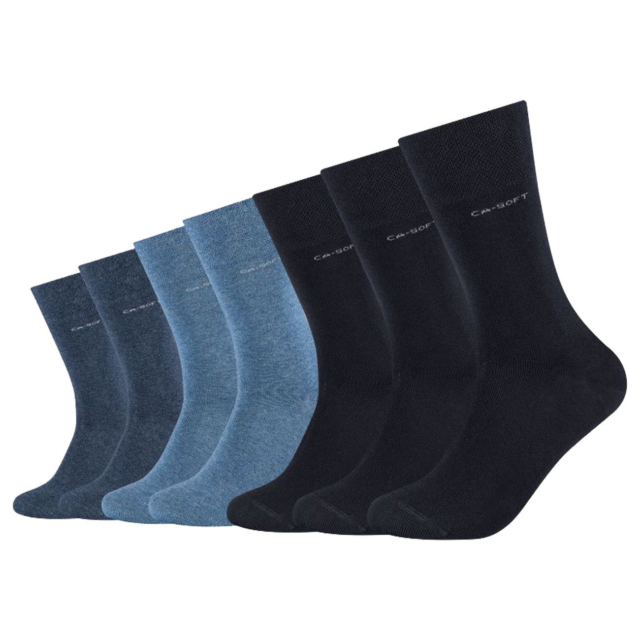 Camano Langsocken Unisex Regular Socken CA-Soft (7-Paar) Gesundheitssocken ohne Gummi Navy Mix (5997)