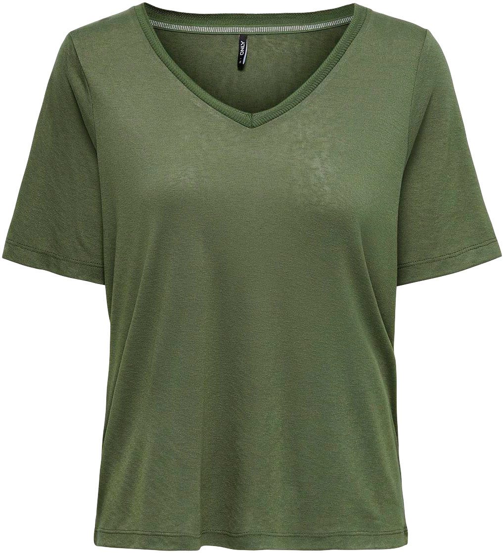 Kurzarmshirt ONLELISE S/S V-NECK TOP JRS NOOS