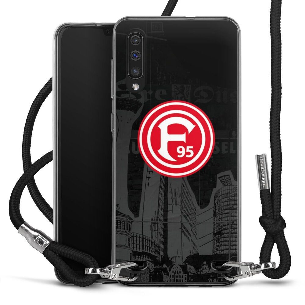 DeinDesign Handyhülle Fortuna Düsseldorf Offizielles Lizenzprodukt Logo Fortuna Logo City, Samsung Galaxy A50 Handykette Hülle mit Band Case zum Umhängen