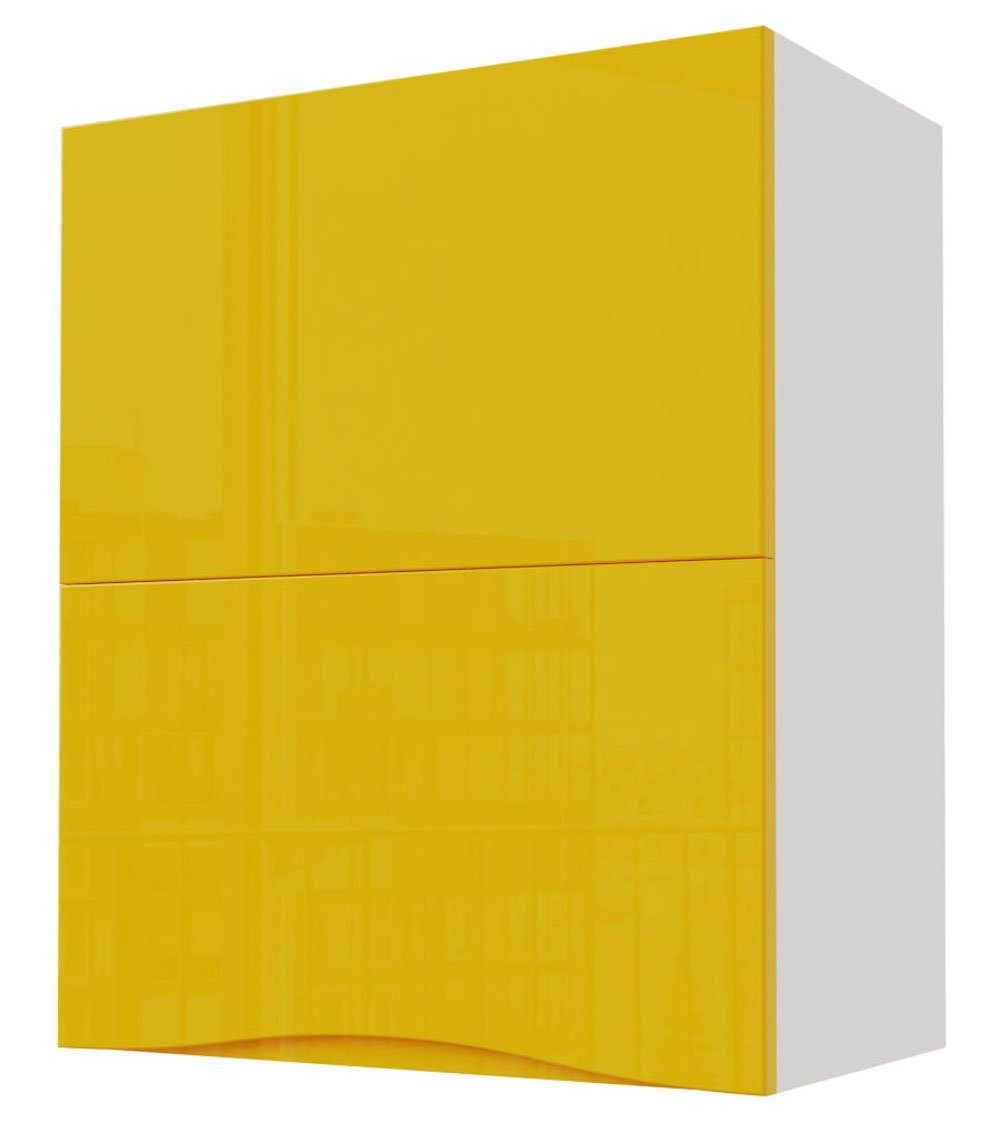 Feldmann-Wohnen Faltlifthängeschrank Napoli (Napoli) 60cm Front- & Korpusfarbe wählbar 2-teilige Hochfaltklappe RAL 1021 rapsgelb Hochglanz