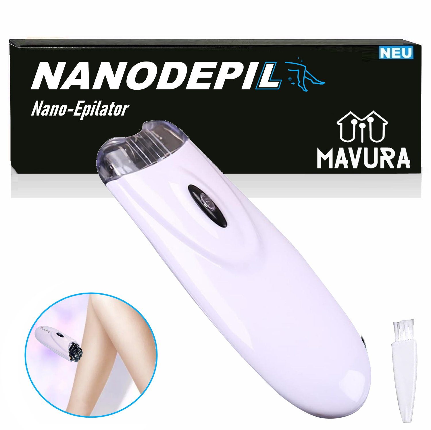 MAVURA Epilierer NANODEPIL Nano Epilator Haarentferner Rasierer,  Gesichtsepilierer Epiliergerät Haarentfernungsgerät