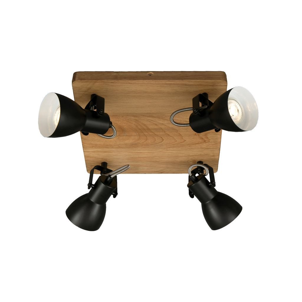 Briloner Leuchten LED Deckenspot 2902-045, ohne Leuchtmittel, 2700K - Extra-Warmweiß, Deckenlampe, 28x28x13,5cm, Schwarz, max.35W, GU10, Wohnzimmer, Flur