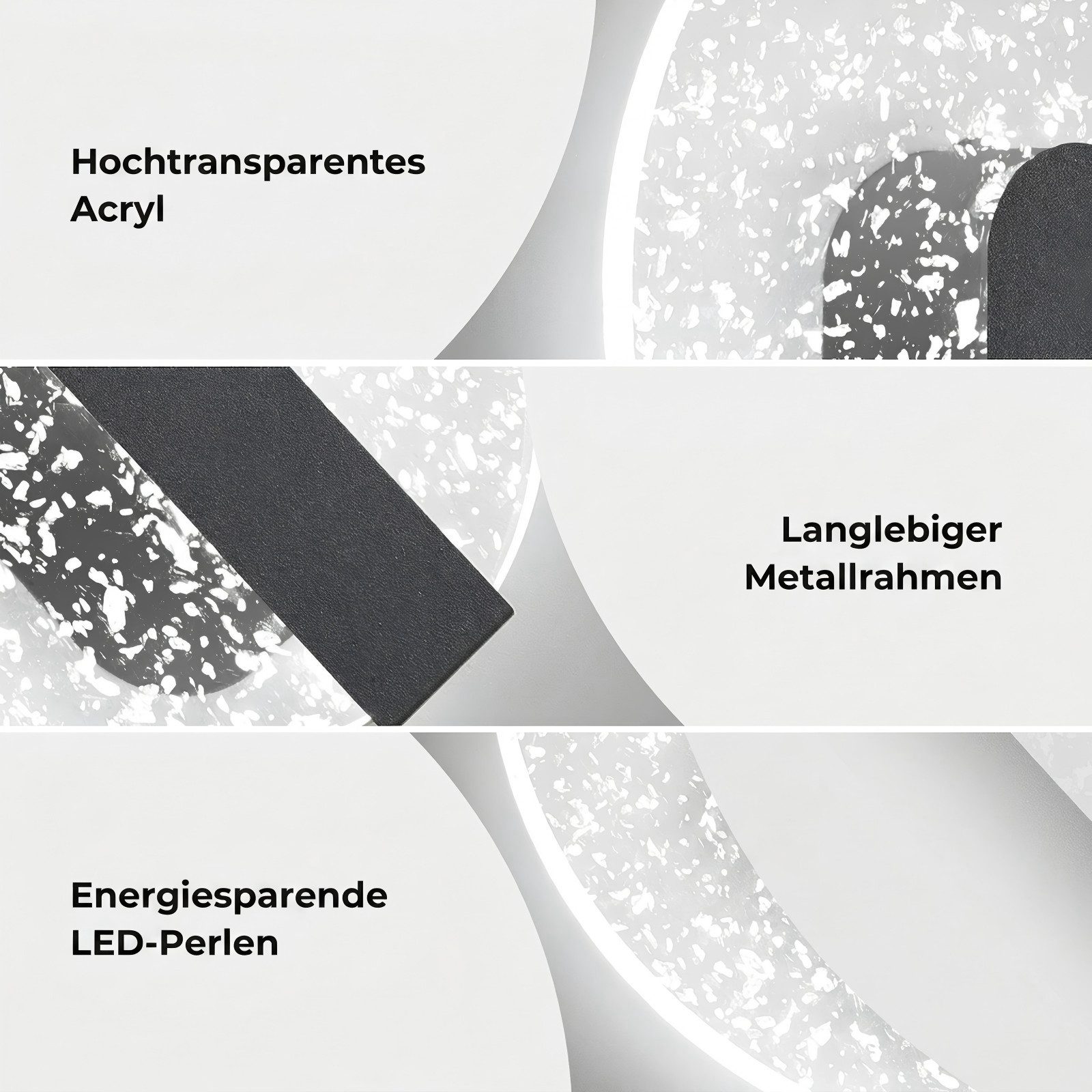 BlingBin LED Wandleuchte Innen LED, 5W Rund Modern Wandlampe Wandbeleuchtung aus Acryl, 500LM, LED fest integriert, Kaltweiß, Kaltes Weiß 6500K, Wandlampe Innen für Wohnzimmer, Treppenhaus, Flur