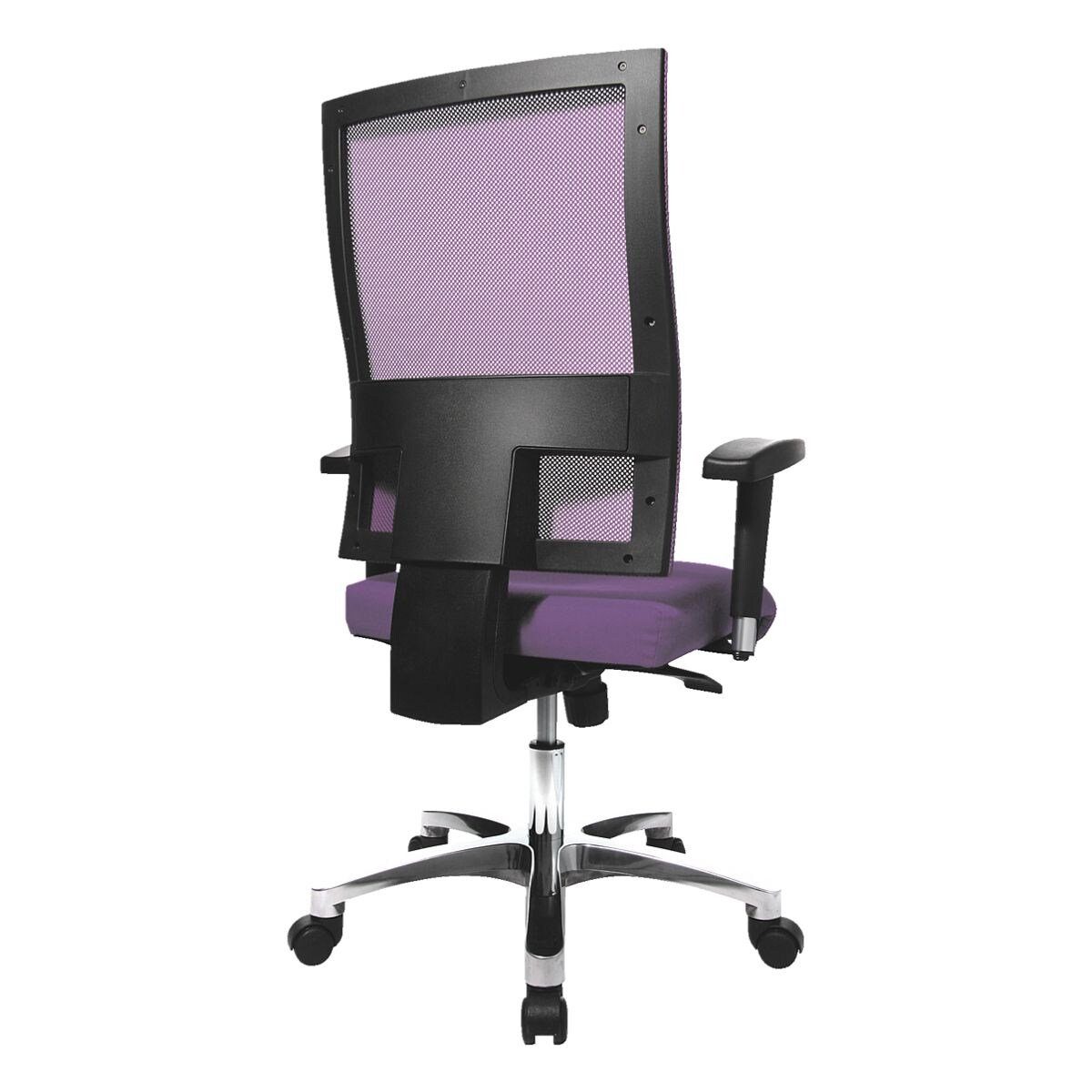 lila SY, Netzrückenlehne, Net Flachsitz und (ohne Pro Armlehnen) mit Schreibtischstuhl TOPSTAR