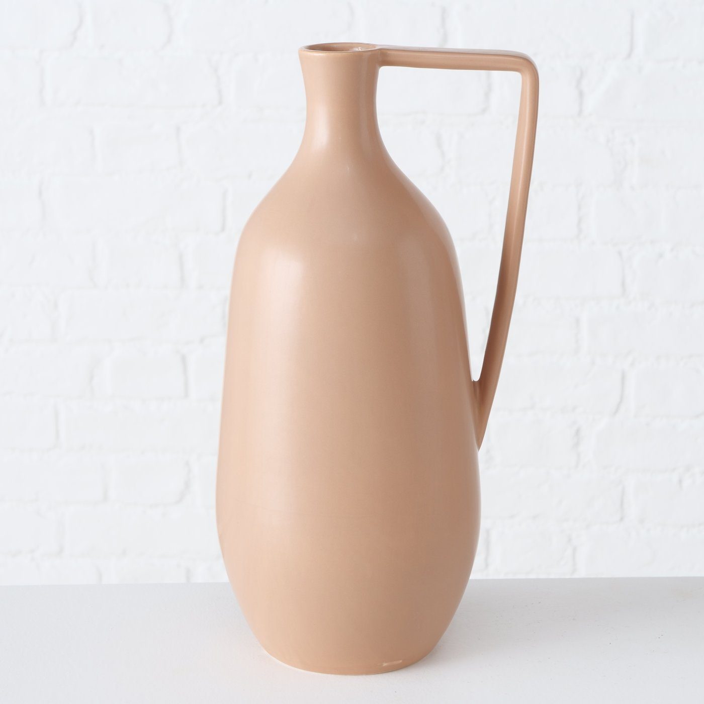 Dekovase Keramik BOLTZE aus beige, Vase in Set"Naimo" 2er
