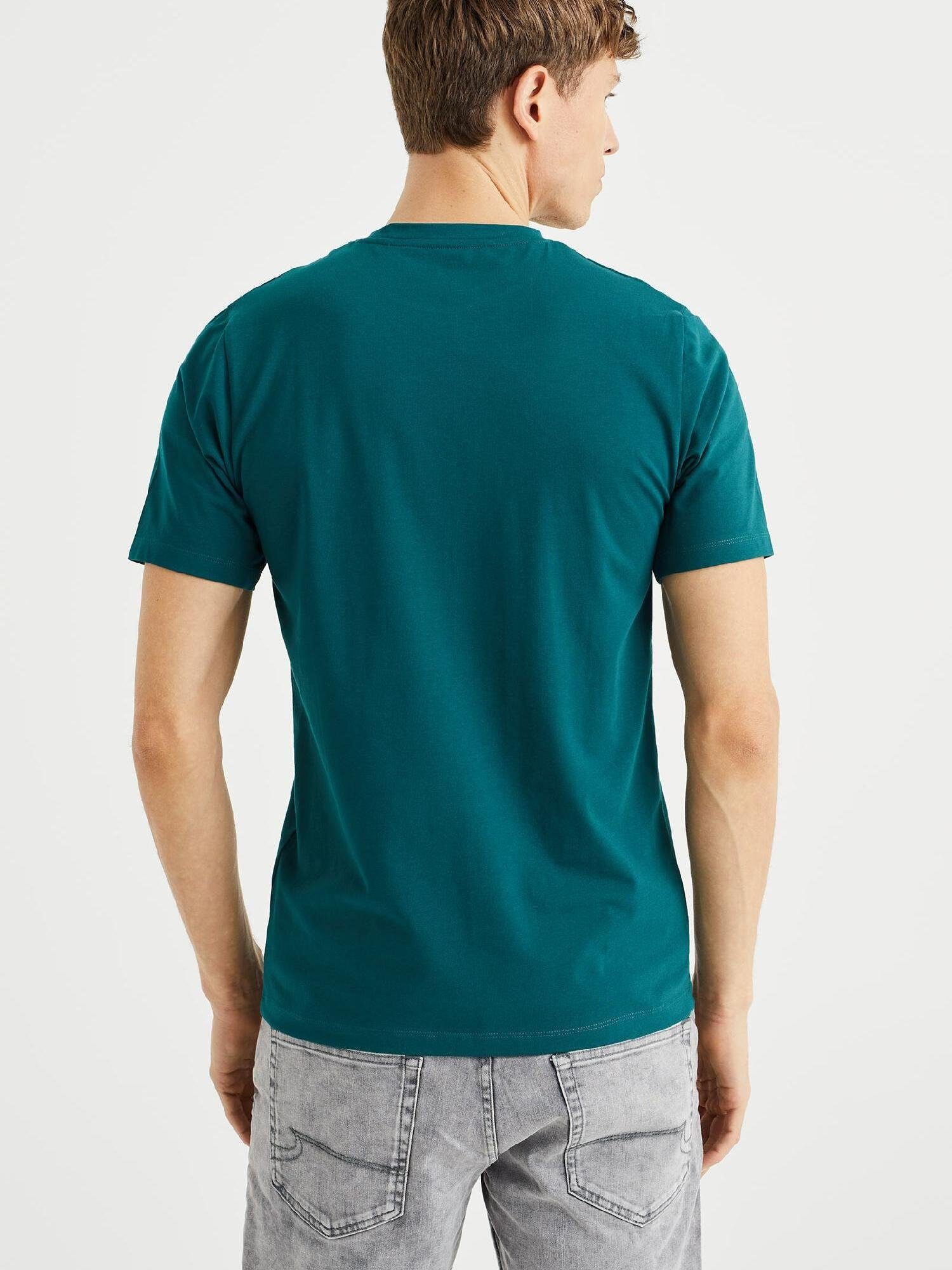Dunkelgrün T-Shirt (1-tlg) WE Fashion