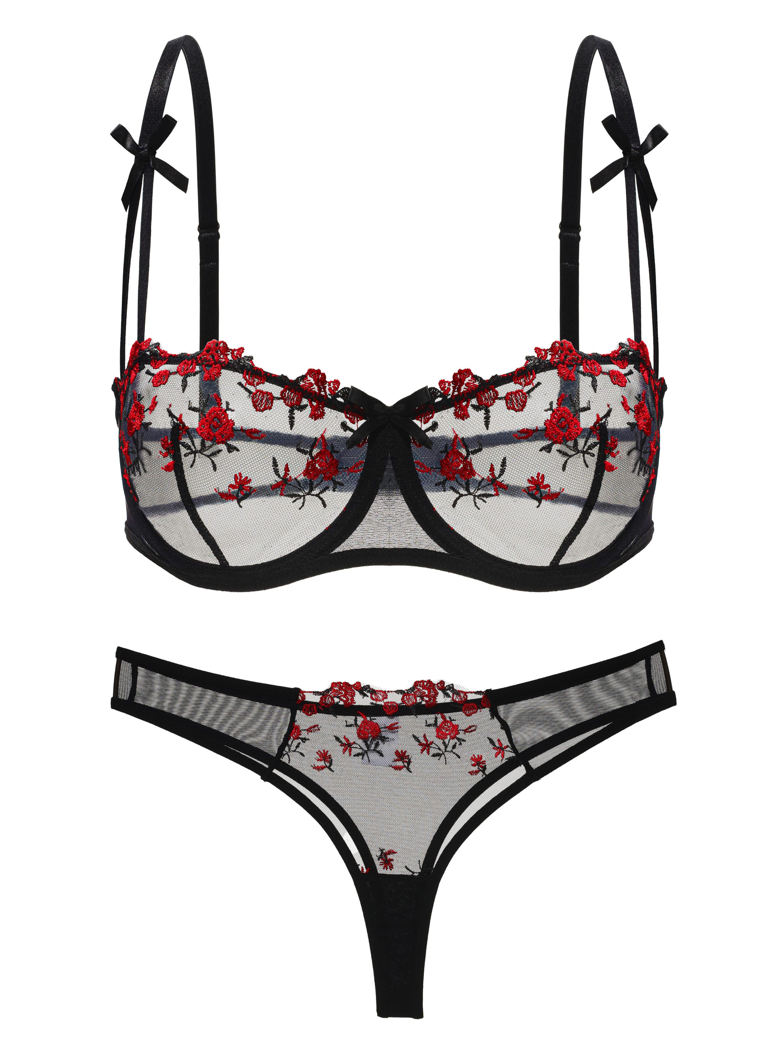 Elegant Love Set: Push-up-BH Sexy Dessous-Set, günstig online kaufen
