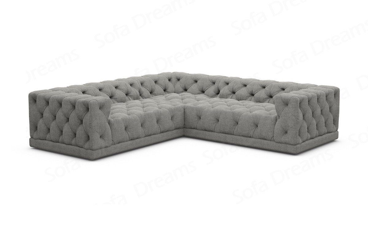 dunkelgrau37 Ecksofa Loungesofa, Stoff Form Stoffsofa, Polster Sofa Strukturstoff Palma Chesterfield L Stil Dreams Sofa