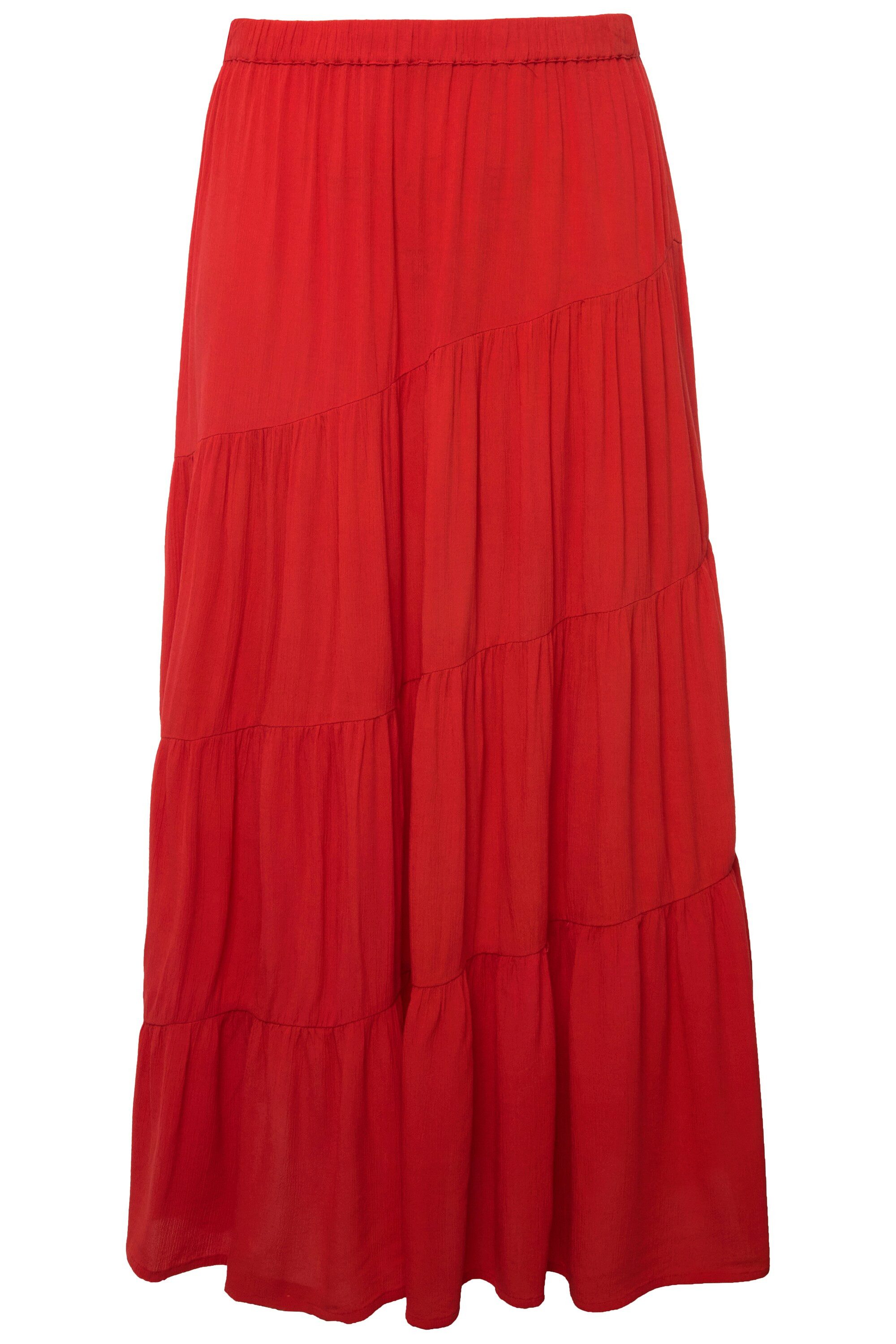 Ulla Popken Maxirock Maxirock diagonale Nähte A-Linie Elastikbund günstig online kaufen