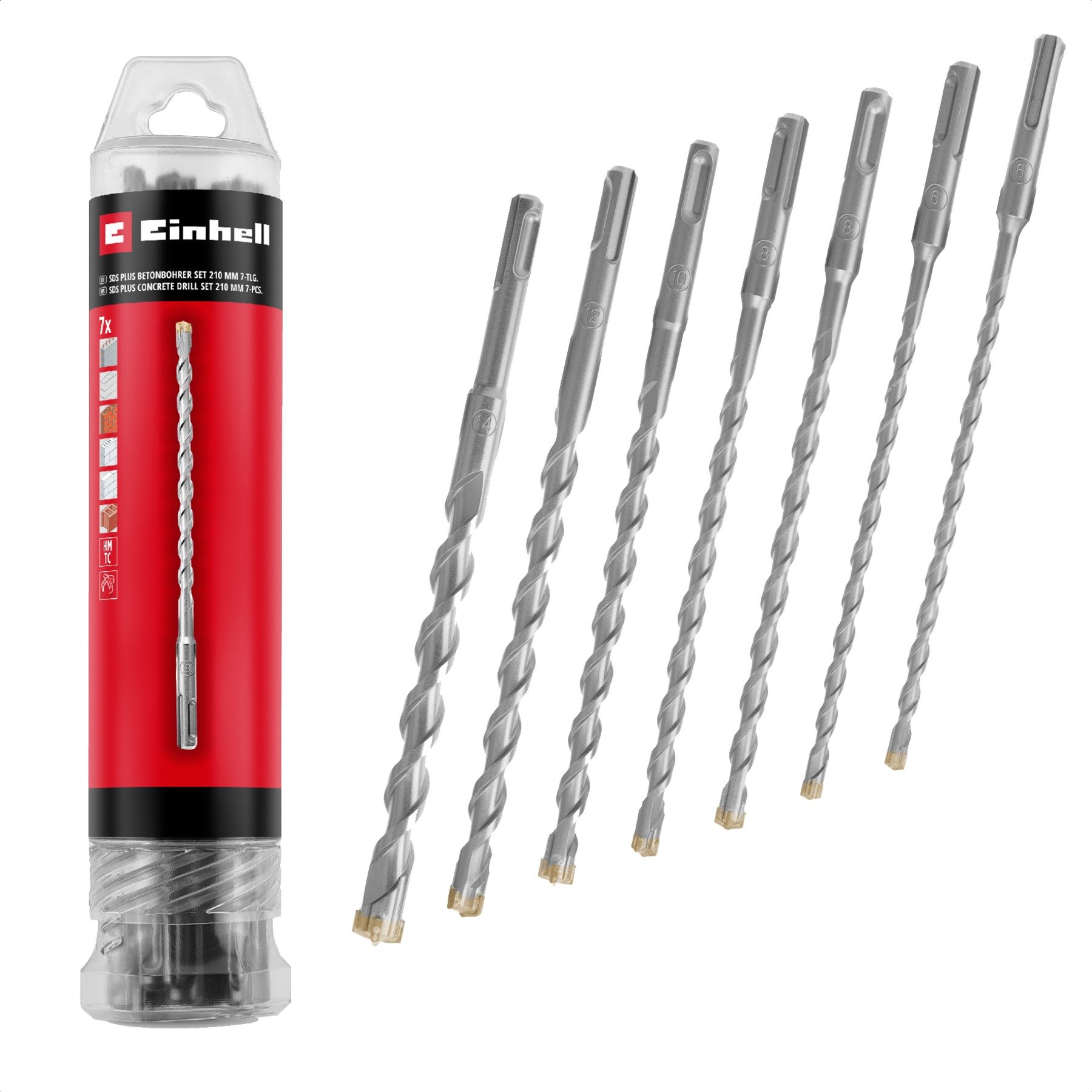 Einhell Hammerbohrer EINHELL SDS-Plus Bohrer-Set 265515, 6-14 mm, 210 mm, 7 günstig online kaufen
