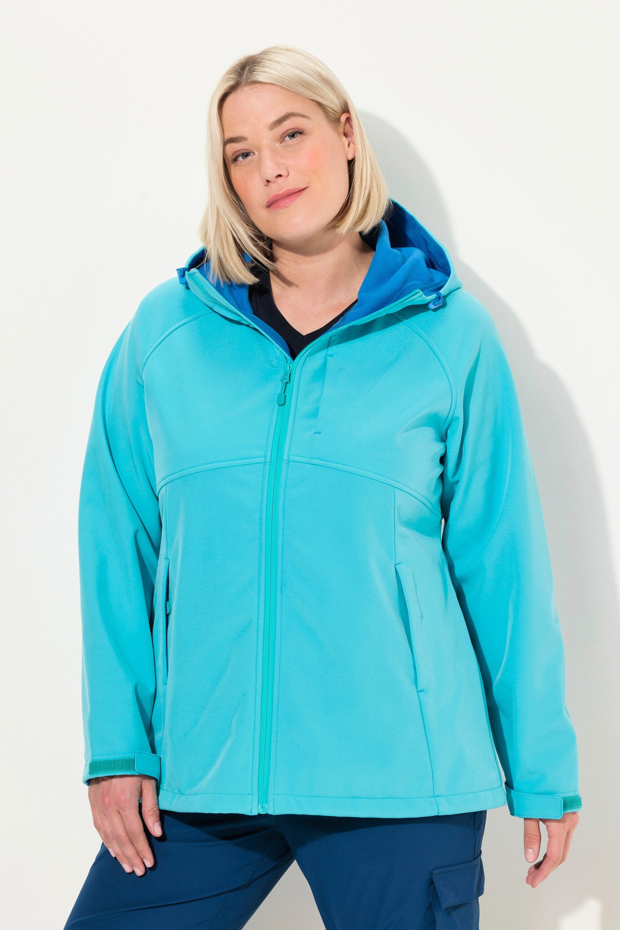 Softshelljacke Softshelljacke Kapuze Zipptaschen Klettriegel