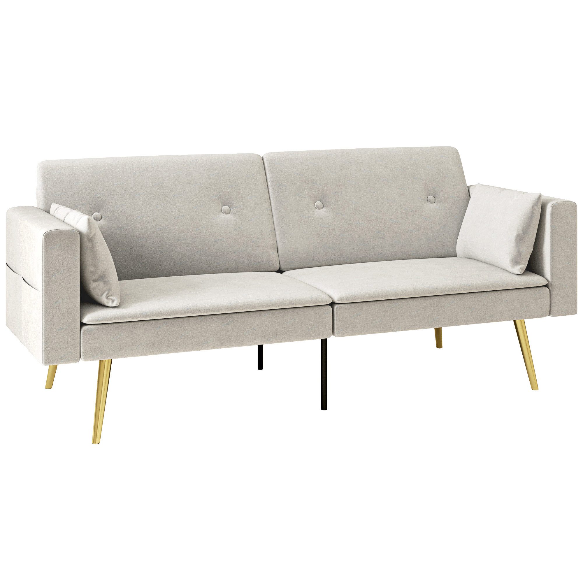 HOMCOM Schlafsofa mit Verstellbar Rückenlehne, Seitentasche, günstig online kaufen