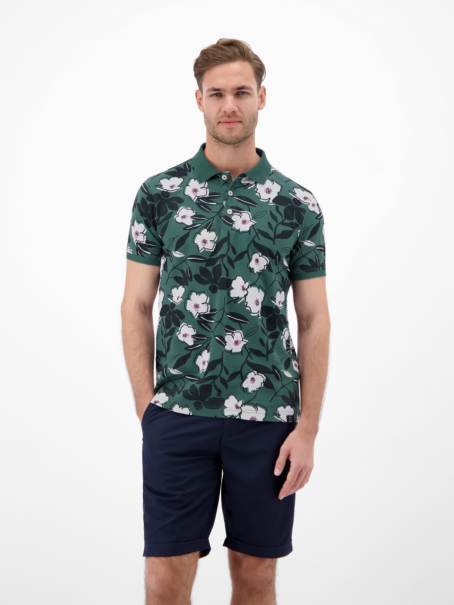 LERROS Poloshirt mit All-Over Print günstig online kaufen