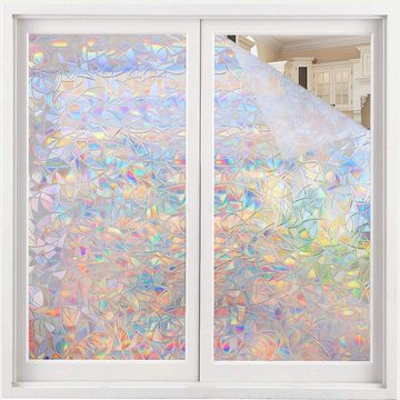 Fensterfolie Blickdicht Selbsthaftende Regenbogen Fensterfolie 3D Bunt Dekorfolie, Caterize