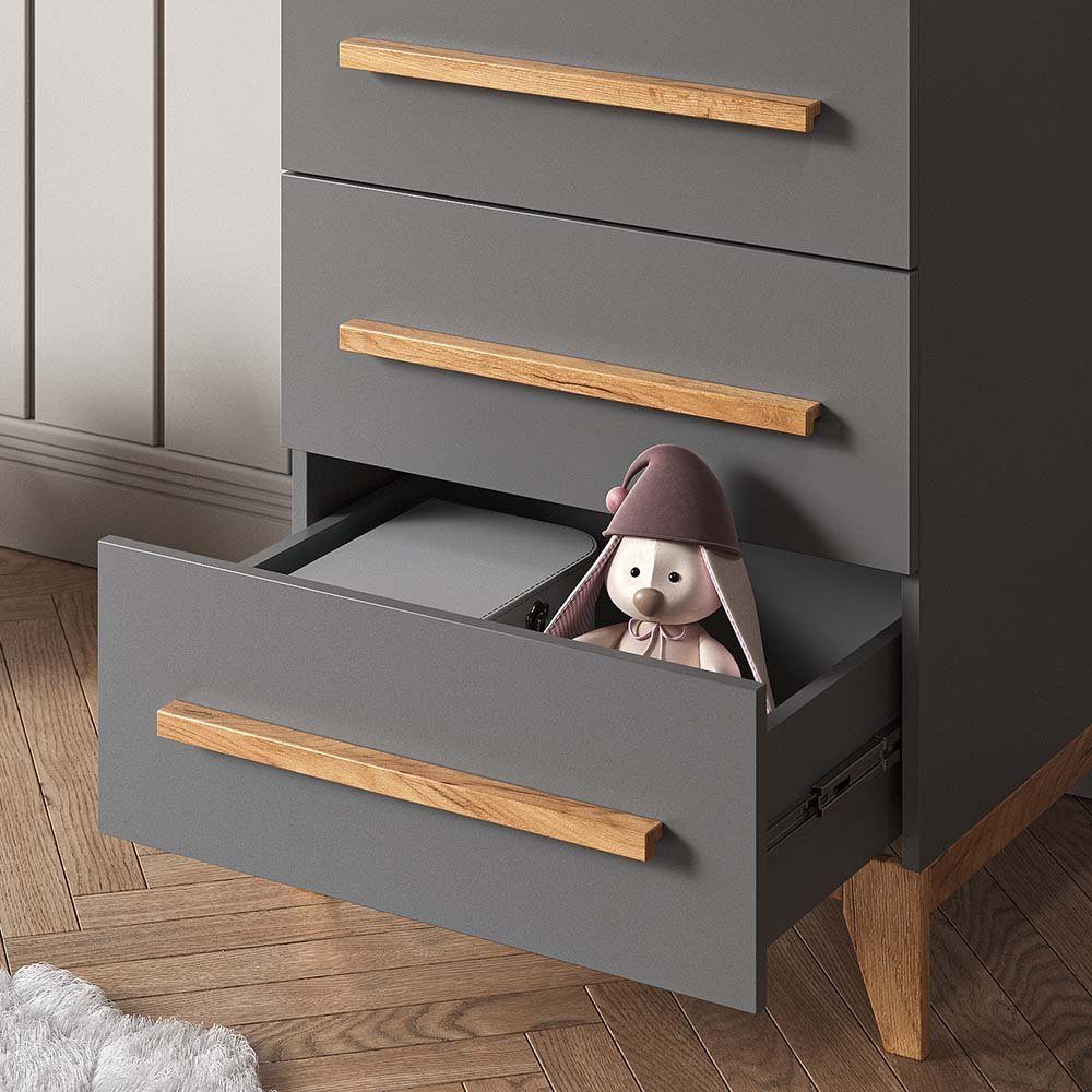 VitaliSpa® Kommode Malia, Grau/Eiche, 60 x 88 cm