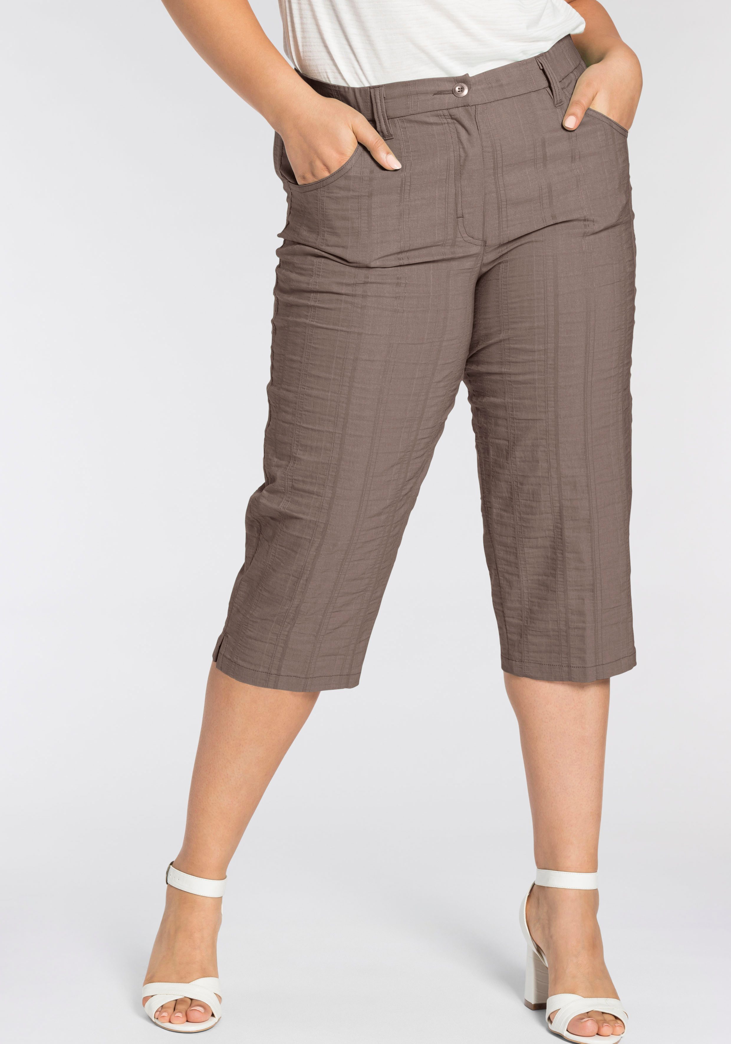 KjBRAND Caprihose Babsie: bequemer Oberschenkel Sommerhose mit Strukturmust günstig online kaufen