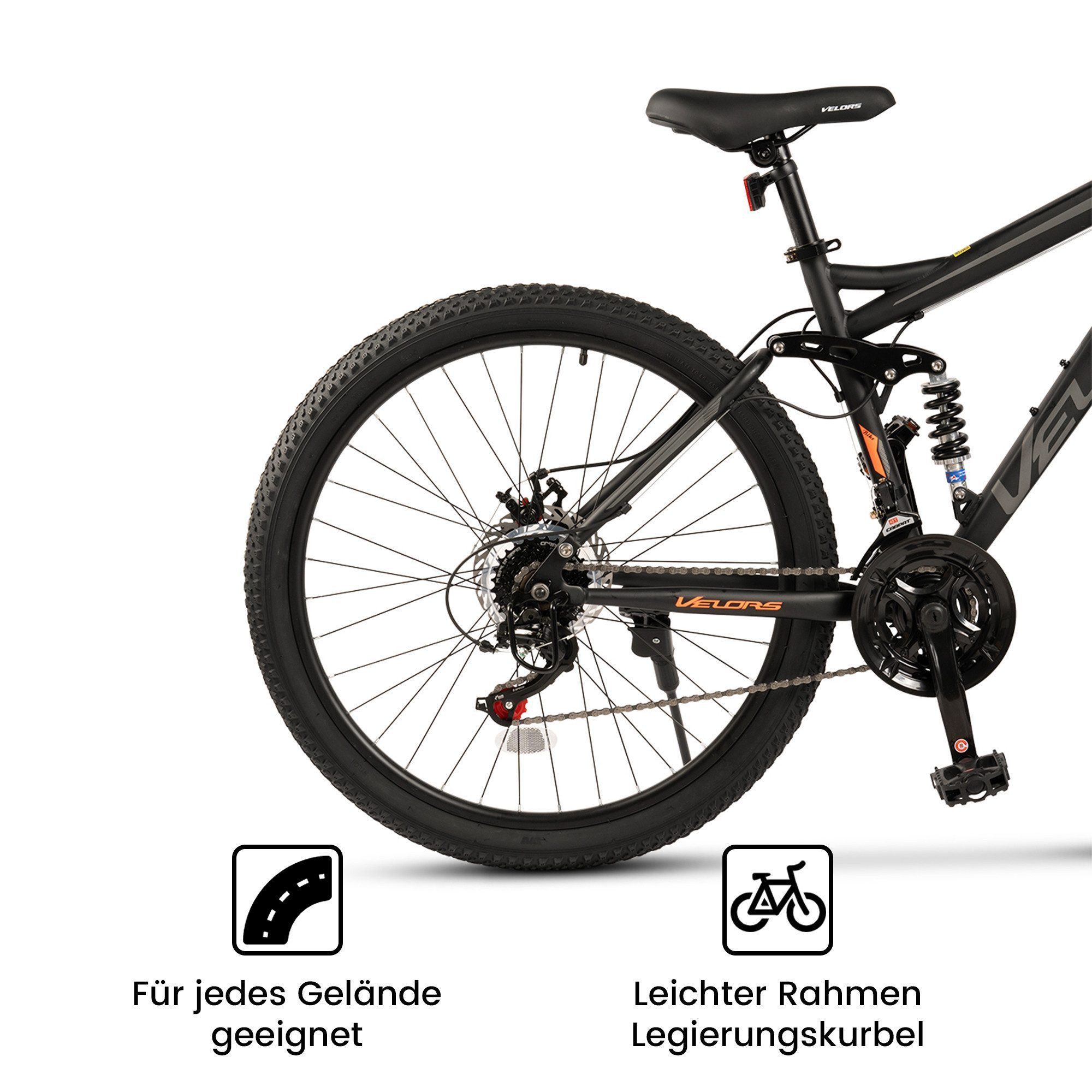 CARPAT SPORT Mountainbike 24 26 27.5 29 Zoll Fahrrad für Herren Damen Jungen, 21 Gang Shimano, mechanische Scheibenbremse, MTB Fahrrad Bike