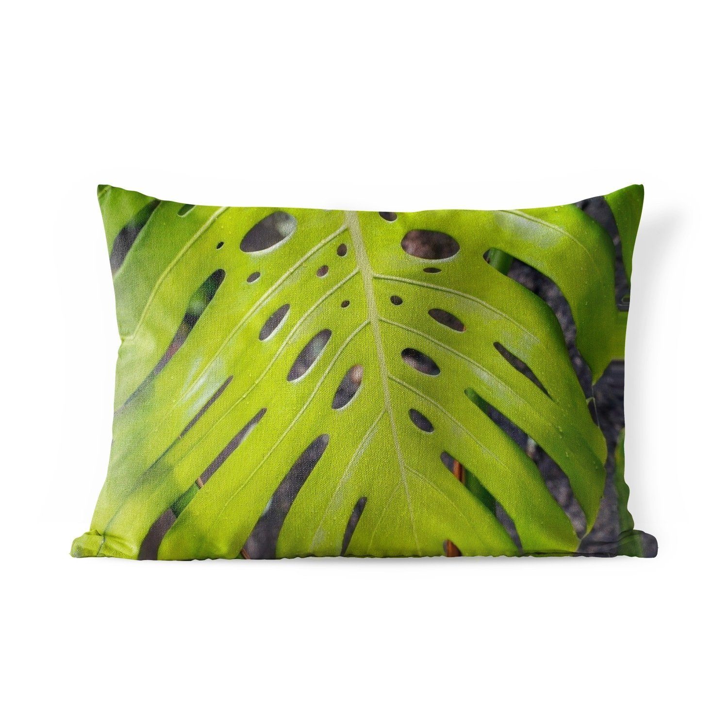 MuchoWow Dekokissen Großes botanisches Blatt Lochpflanze, Outdoor-Dekorationskissen, Kissenhülle Polyester, der Dekokissenbezug
