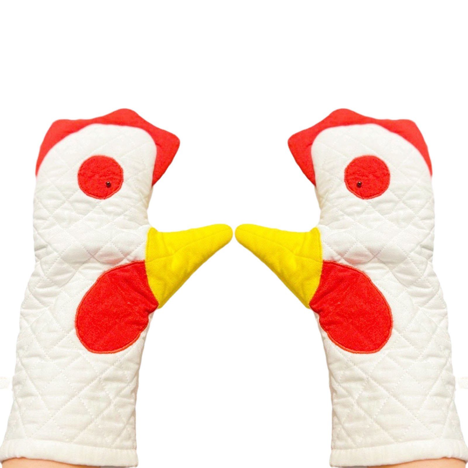 Blusmart ein Hahnenbesatz, Für Ofenhandschuhe Mit Modische Topfhandschuhe Satz Anti-Hitze-Handschuhe