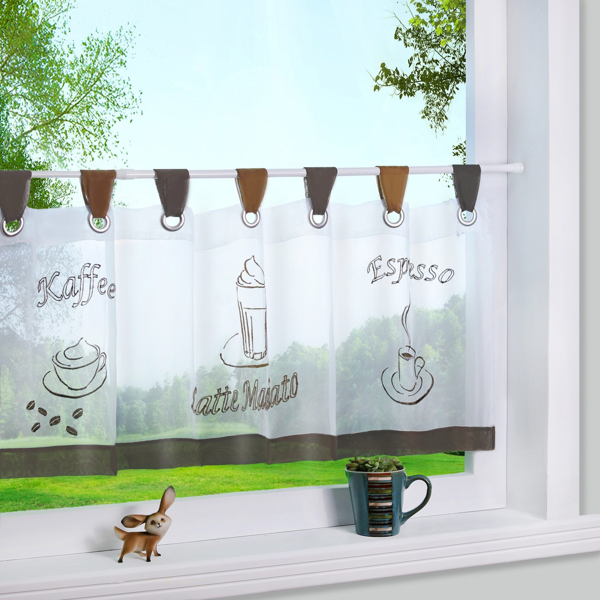 Joyswahl Scheibengardine Sophie (1 St), Schlaufen, transparent, Voile Bistr günstig online kaufen