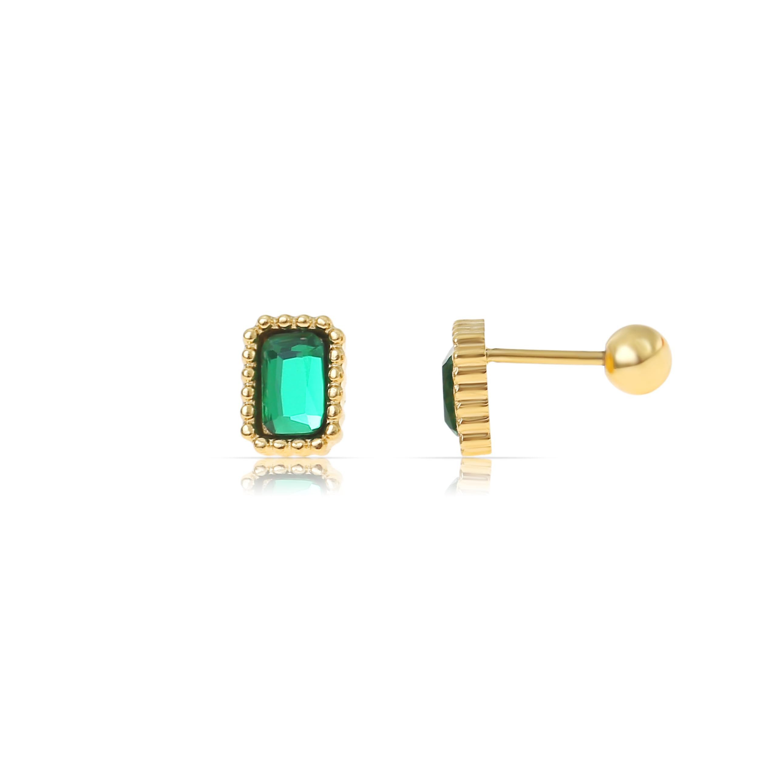Made by Nami Ohrstecker-Set Grüne Edelstein Ohrringe Gold aus Edelstahl Was günstig online kaufen