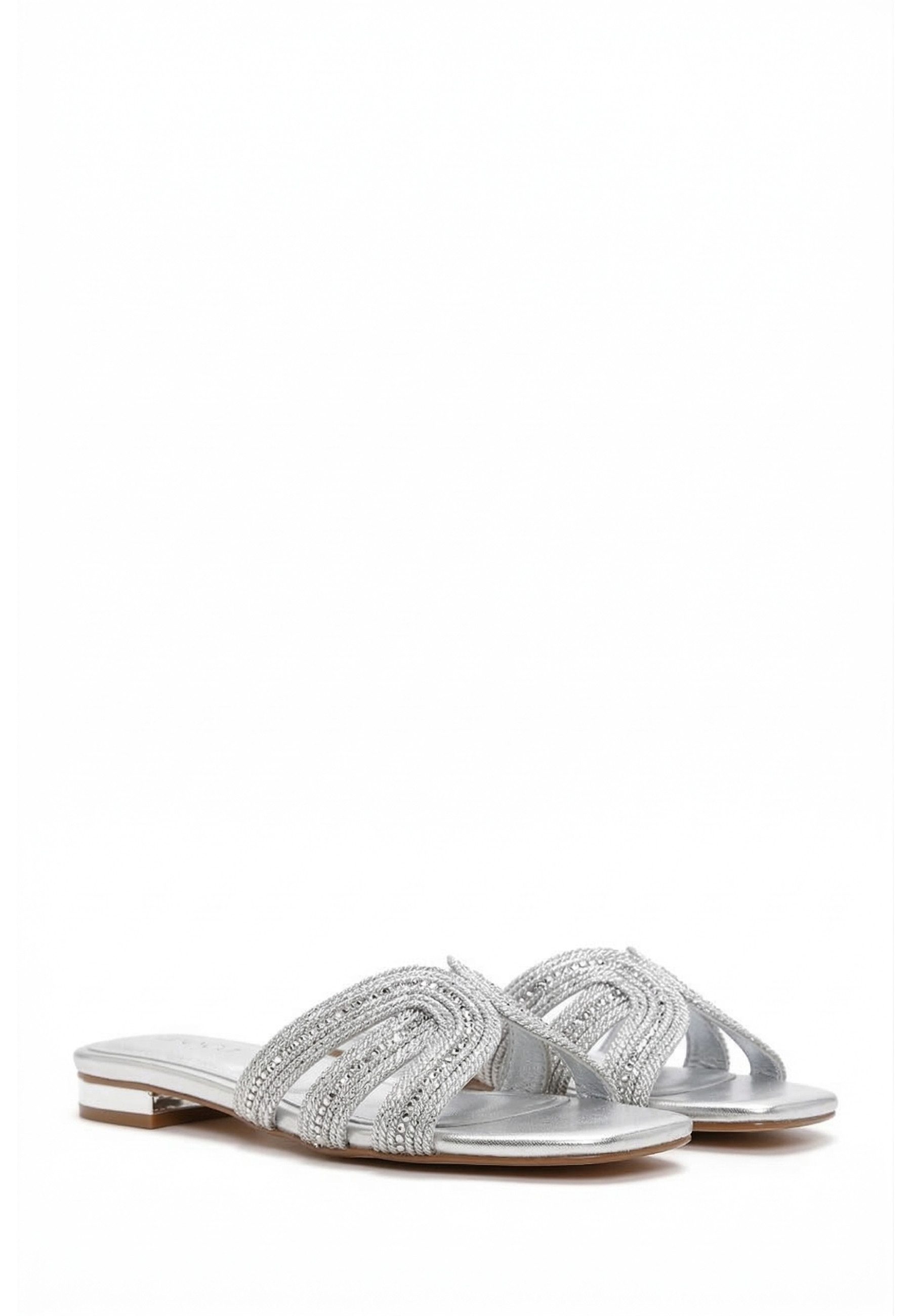 Derimod Pantoletten aus Kunstleder mit Strass-Details Mules Kunstleder, Synthetikfutter, TPU-Sohle, Slip-On-Stil, Verzierte Riemen