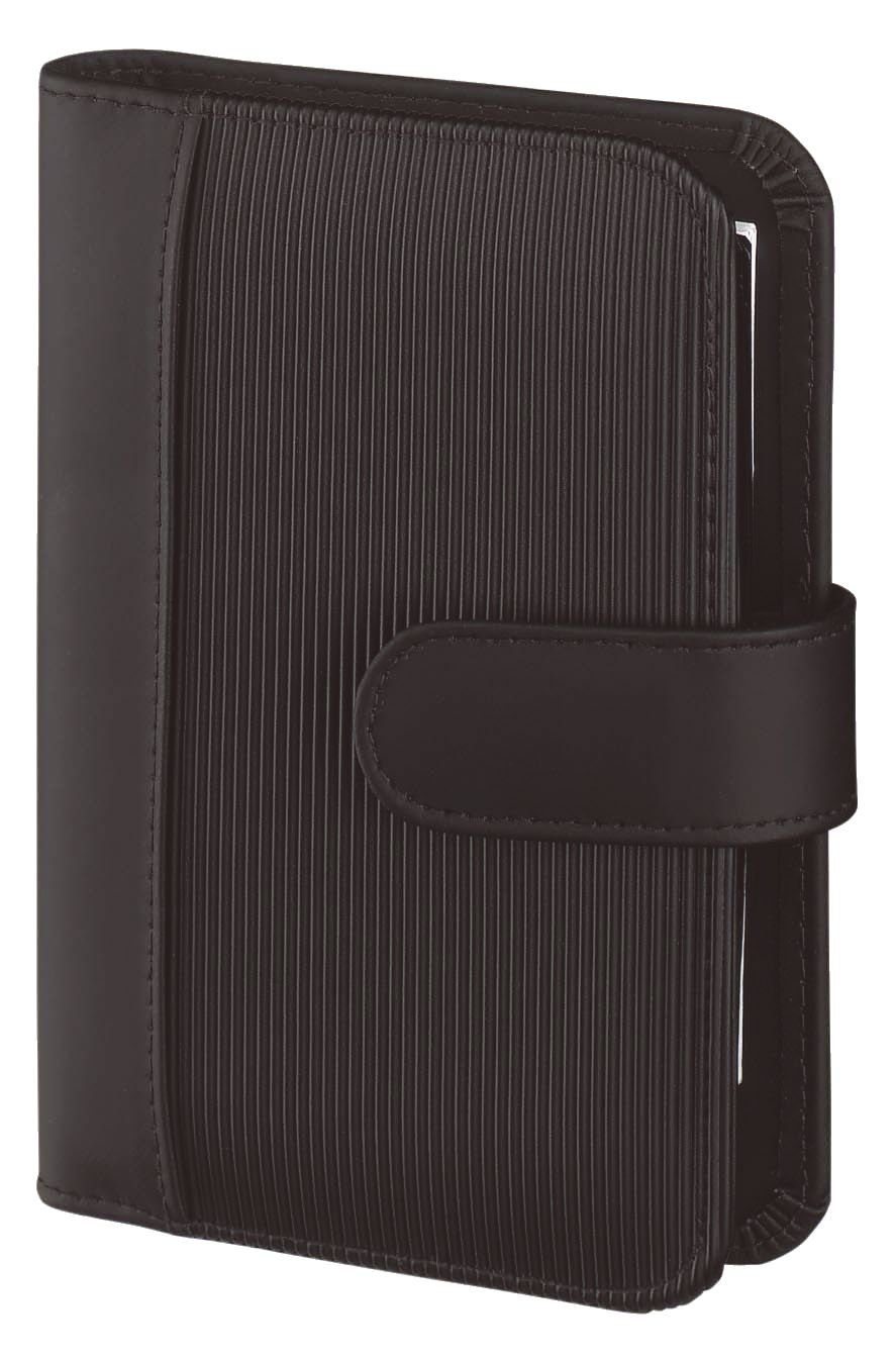 BSB Ringbuchmappe Zeitplaner "Pocket - Rillendesign" - A7, Softfolie schwarz